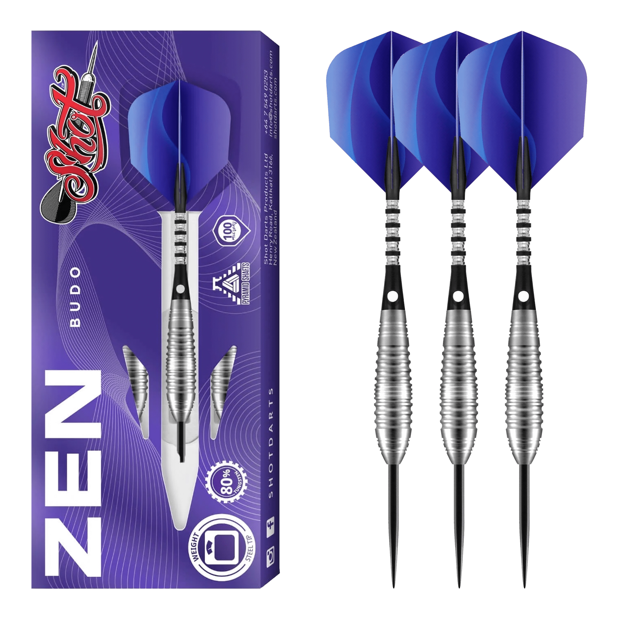 Shot Zen Budo - 80% Tungsten Steel Tip Darts 23 Grams Darts