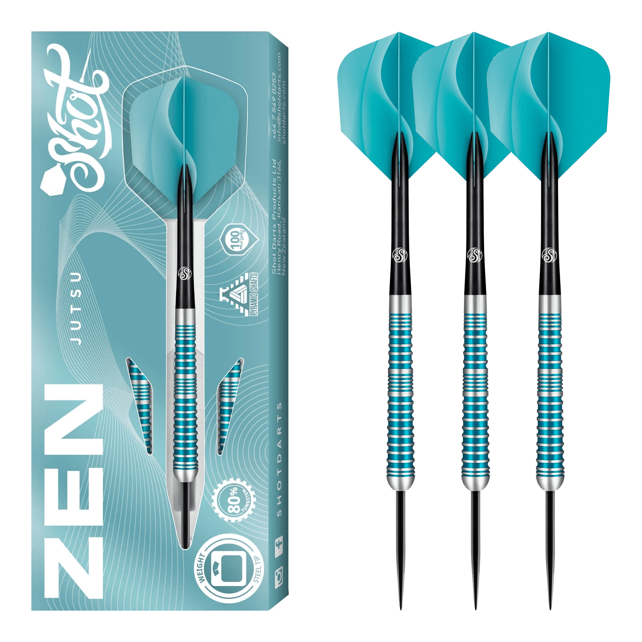 Shot Zen Jutsu - 80% Tungsten Steel Tip Darts 23 Grams Darts