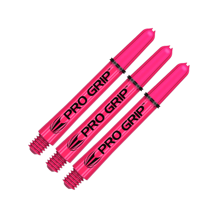 Target Pro Grip Multi Pack - Nylon Dart Shafts (3 Sets) Pink / Intermediate (41mm) Shafts