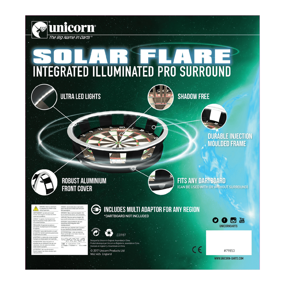 Unicorn Eclipse Ultra Dartboard & Surround & Light Bundle Dartboard Bundles