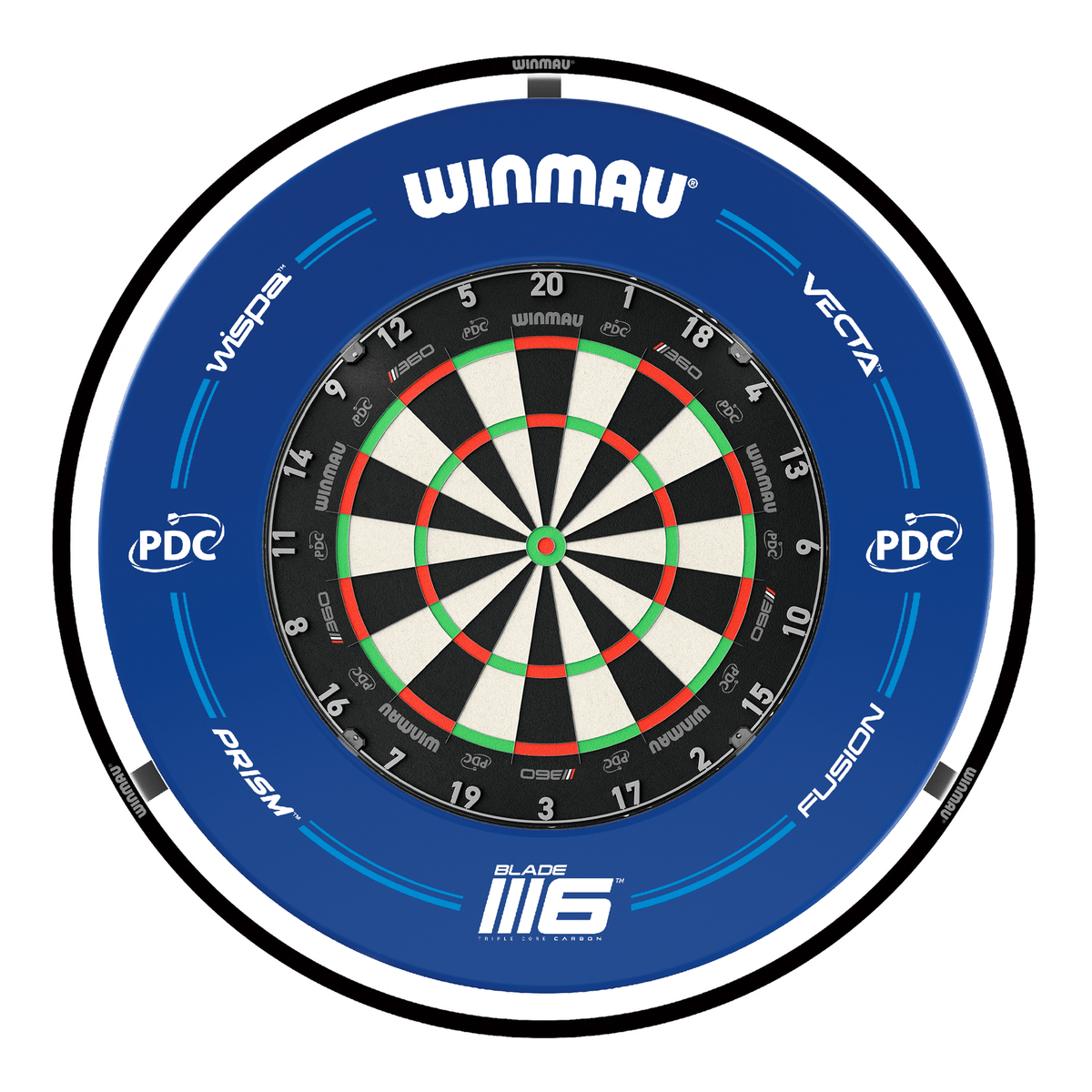 Winmau Blade 360 Dartboard, Surround & Plasma Light Bundle Dartboard Bundles