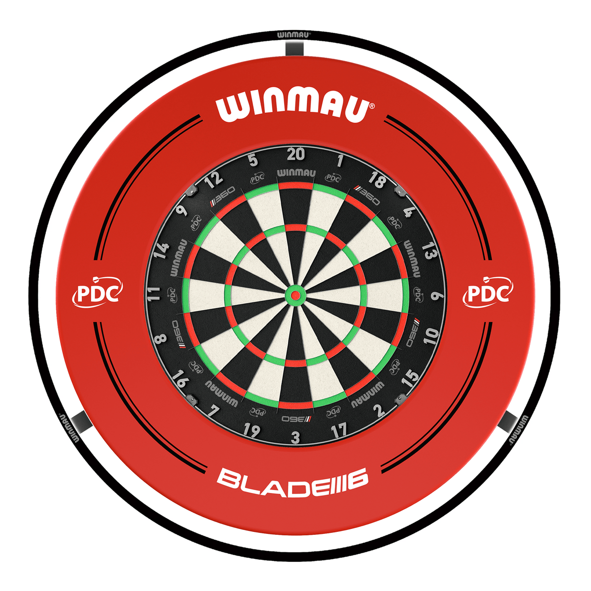 Winmau Blade 360 Dartboard, Surround & Plasma Light Bundle Dartboard Bundles