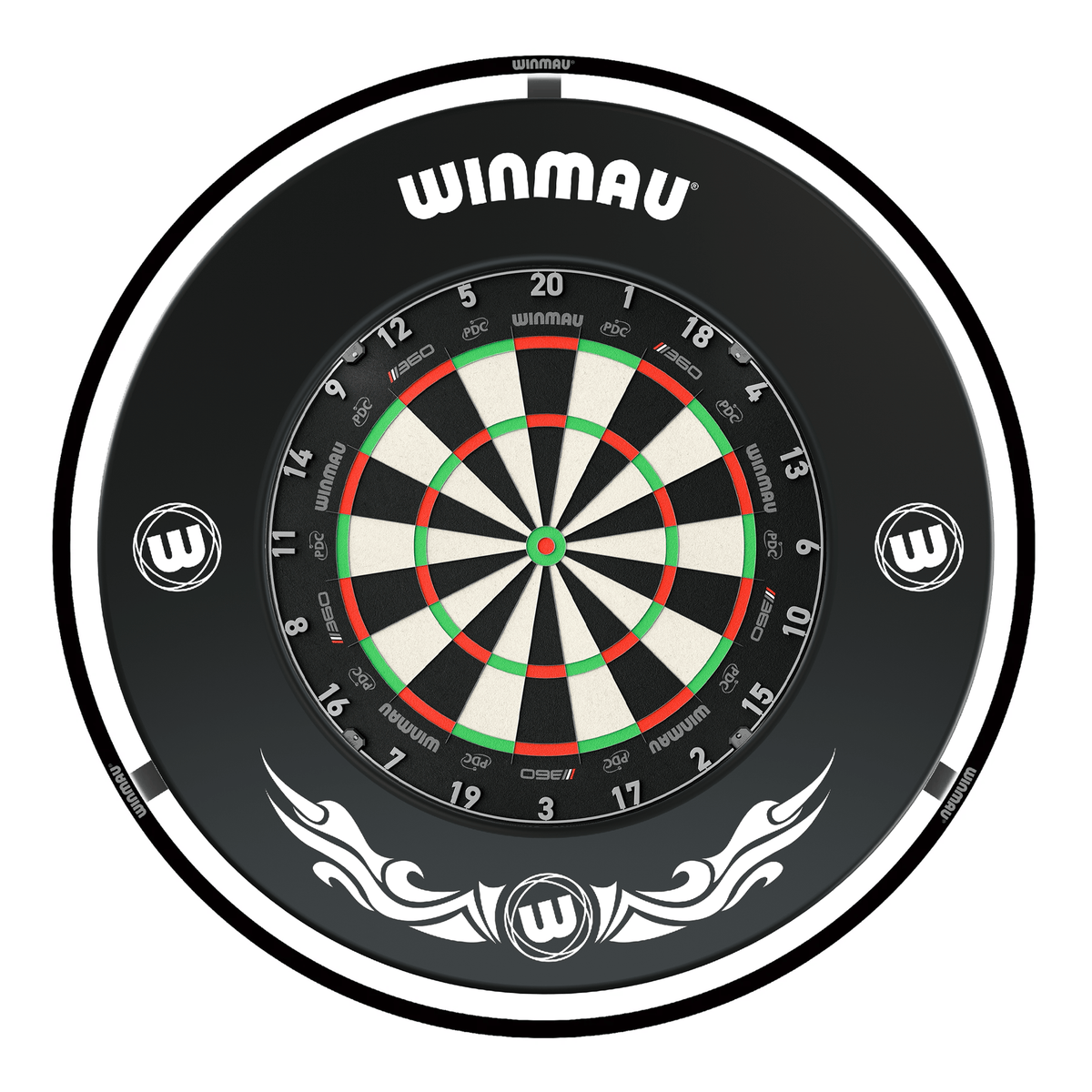 Winmau Blade 360 Dartboard, Surround & Plasma Light Bundle Dartboard Bundles