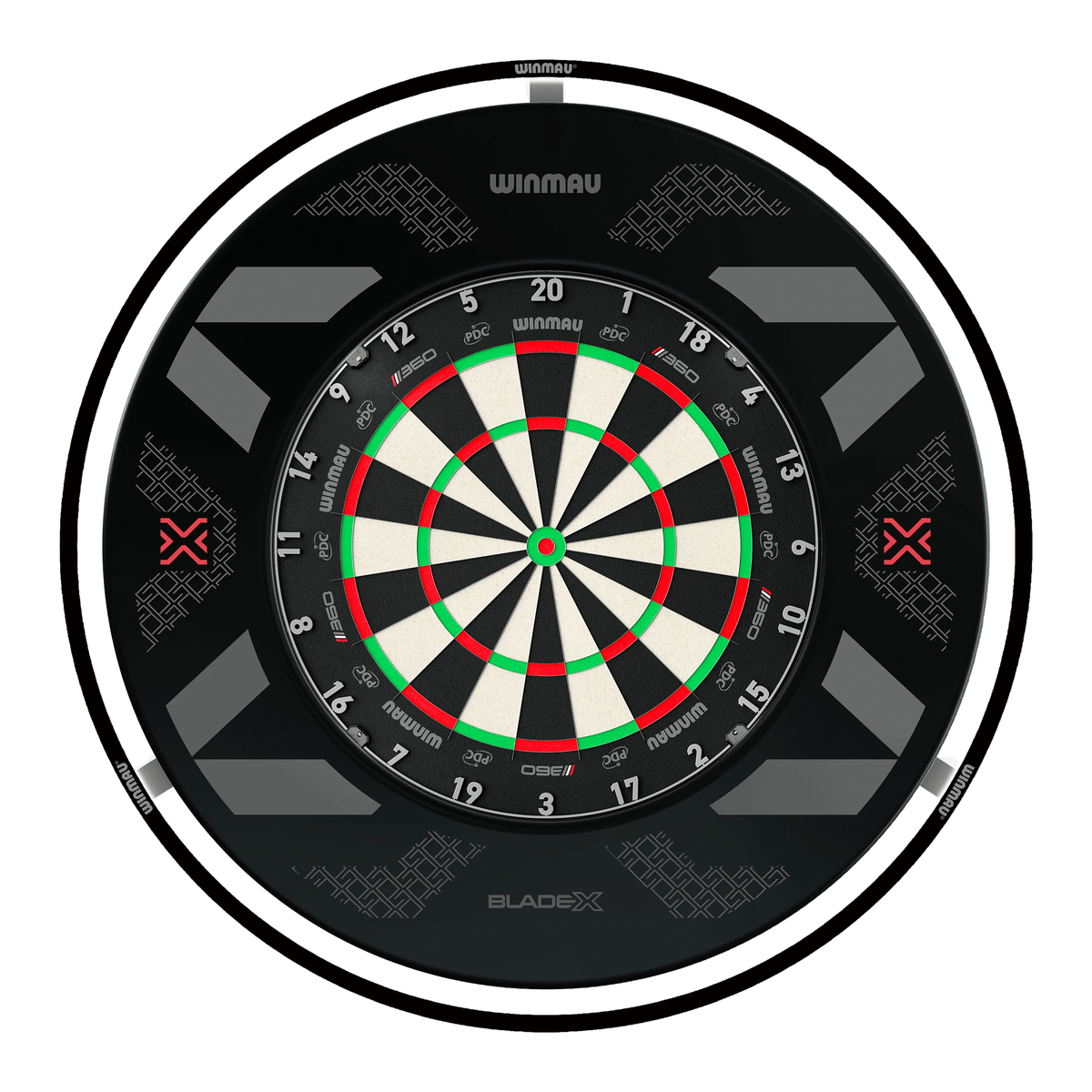 Winmau Blade 360 Dartboard, Surround & Plasma Light Bundle Dartboard Bundles