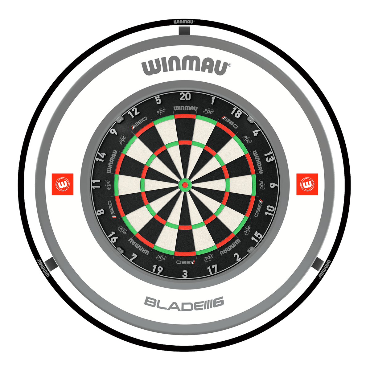 Winmau Blade 360 Dartboard, Surround & Plasma Light Bundle Dartboard Bundles