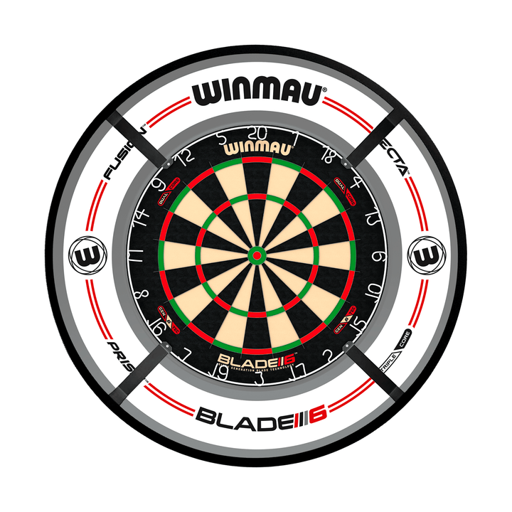 Winmau Blade 6 Dartboard, Surround & Corona Light Bundle Blade 6 Dual Core / Pro-Line White / Target Corona Vision Boards