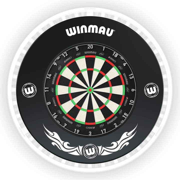 Winmau Blade 6 Dartboard, Surround & Ice White Plasma Light Bundle Blade 360 / Xtreme / Winmau Plasma Ice White Boards
