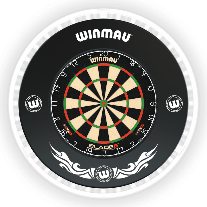 Winmau Blade 6 Dartboard, Surround & Ice White Plasma Light Bundle Blade 6 / Xtreme / Winmau Plasma Ice White Boards