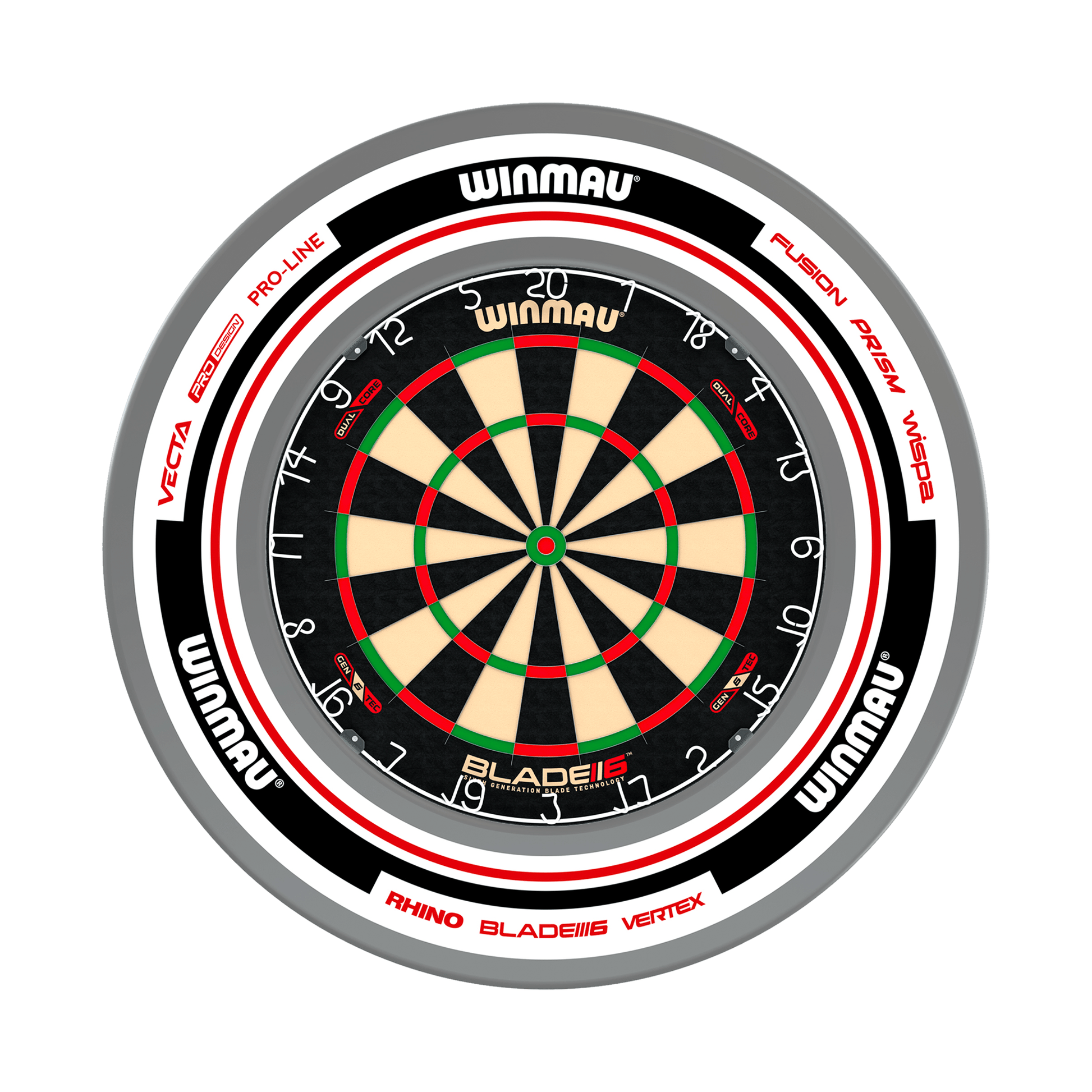 Winmau Blade 6 Dual Core Dartboard & Surround Bundle Blade 6 Dual Core / Advance White/Red Boards