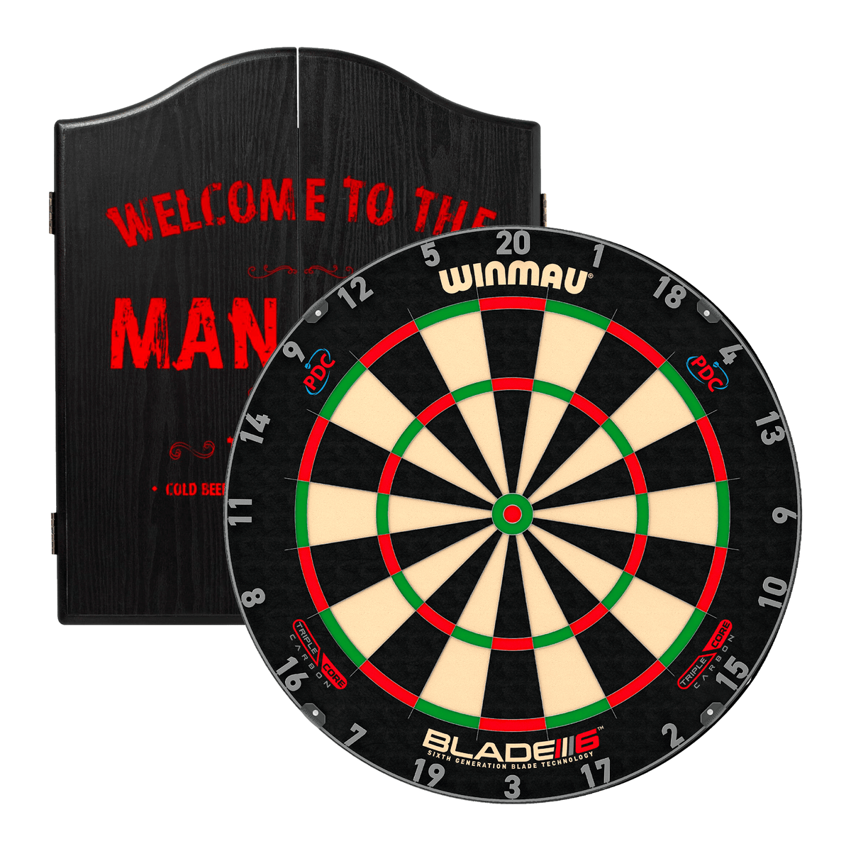 Winmau Blade 6 Triple Core Dartboard & Cabinet Bundle Dartboard Bundles