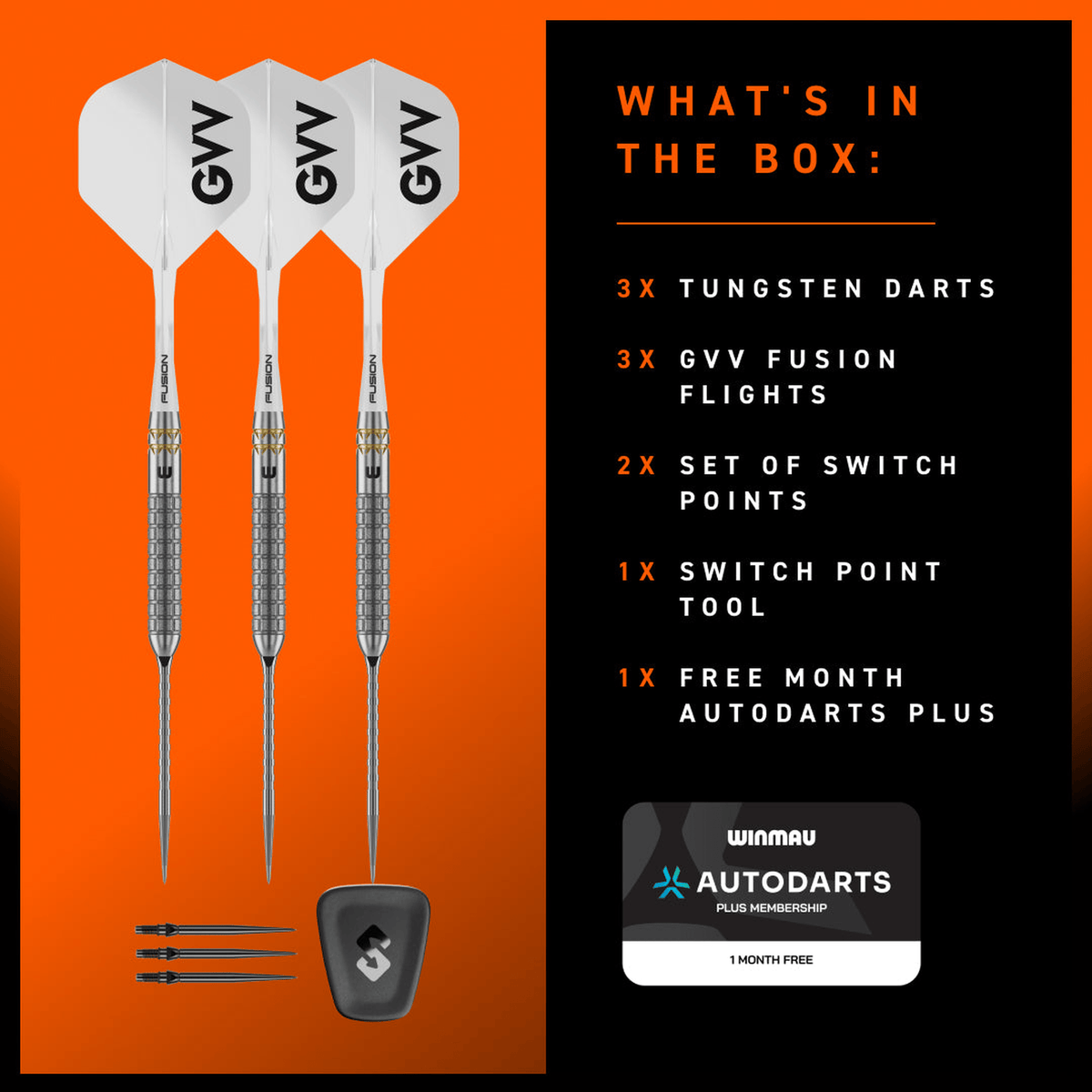 Winmau Gian Van Veen W-Max Switch Point - 90% Tungsten Steel Tip Darts Darts