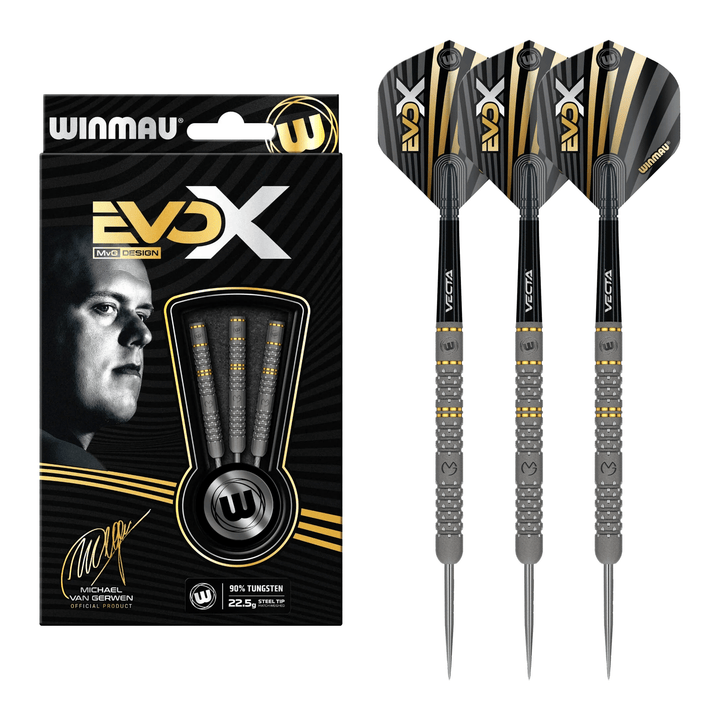 Winmau MVG Evo X - 90% Tungsten Steel Tip Darts 21 Grams Darts