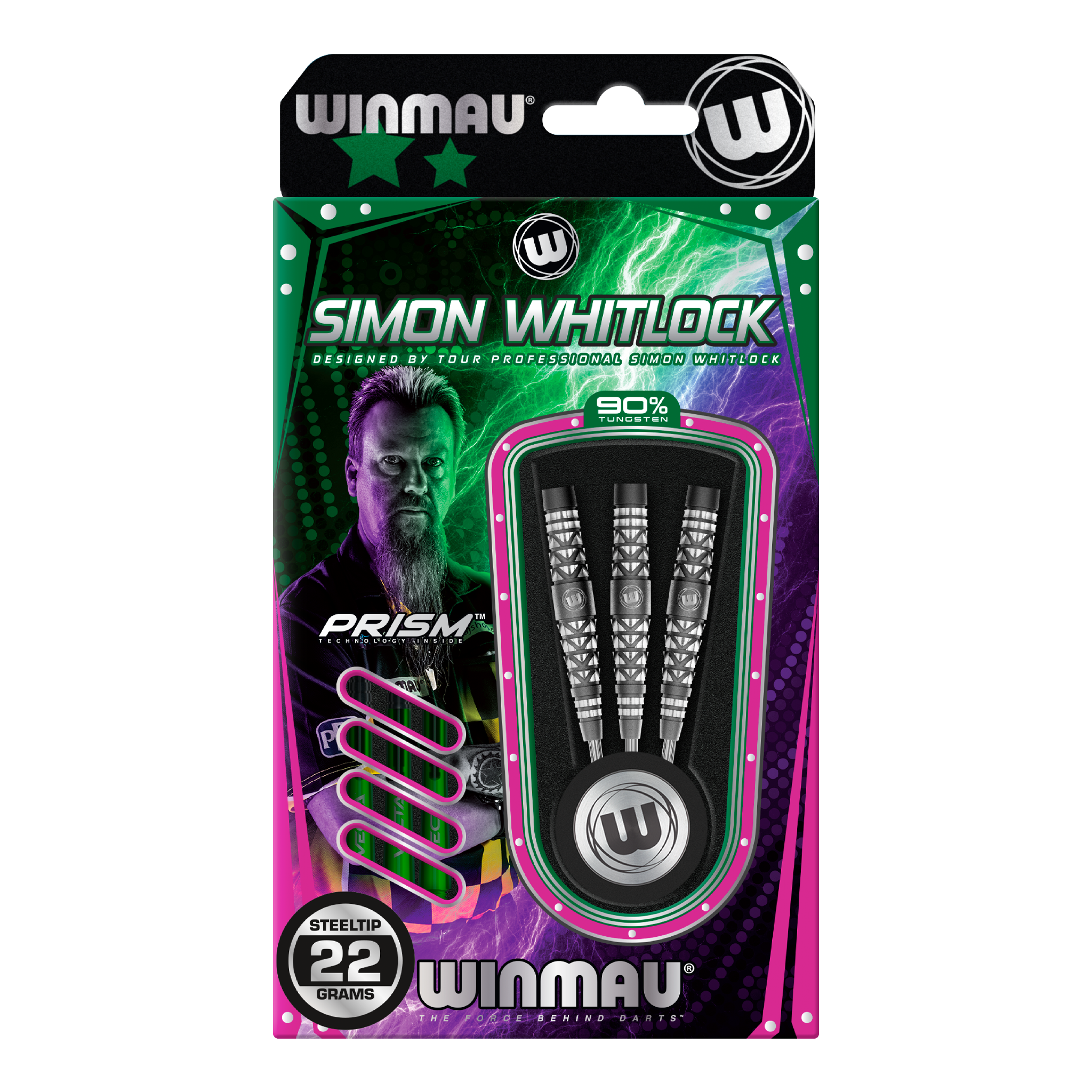 Winmau Simon Whitlock Shot Blast - 90% Tungsten Steel Tip Darts Darts