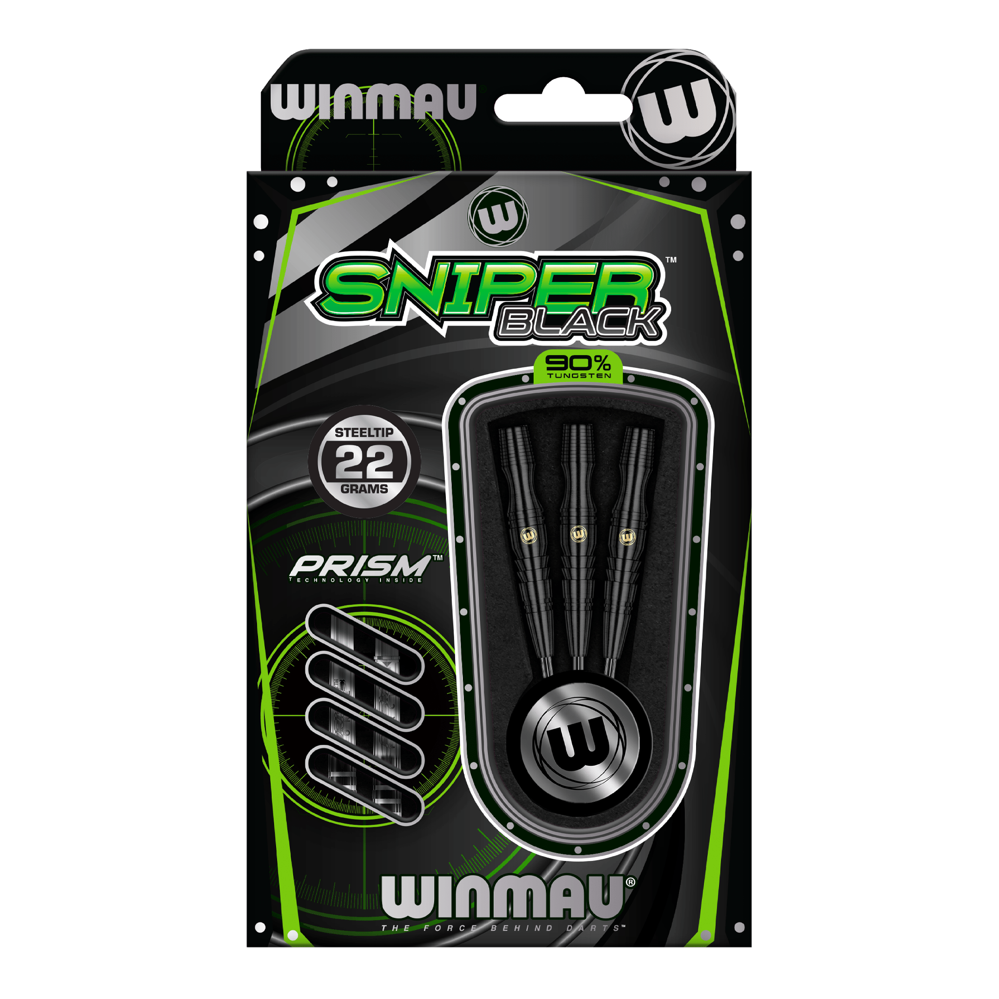 Winmau Sniper Black - 90% Tungsten Steel Tip Darts Darts