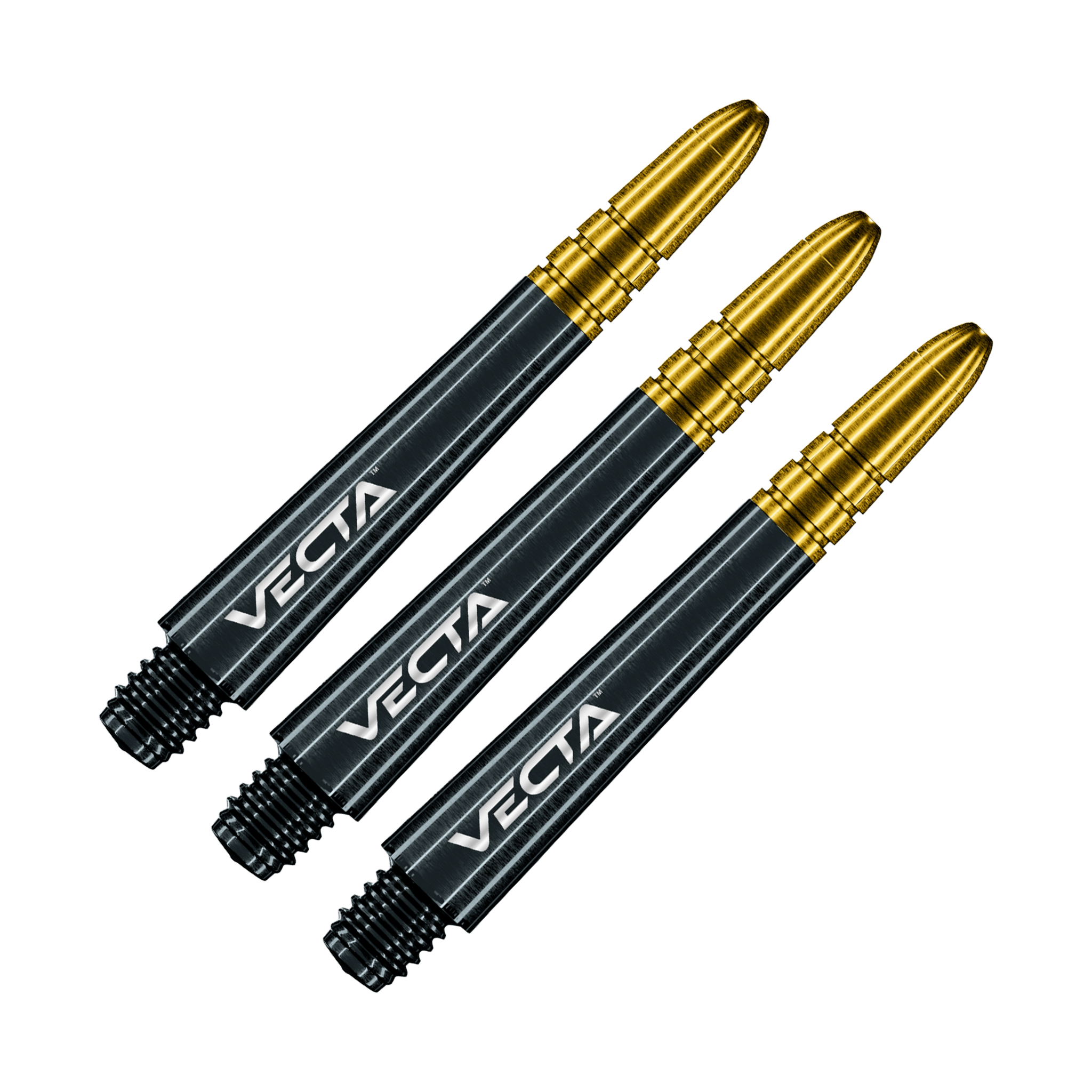 Winmau Vecta - Polycarbonate / Aluminium Dart Shafts Intermediate (37mm) / Black Gold Top Shafts