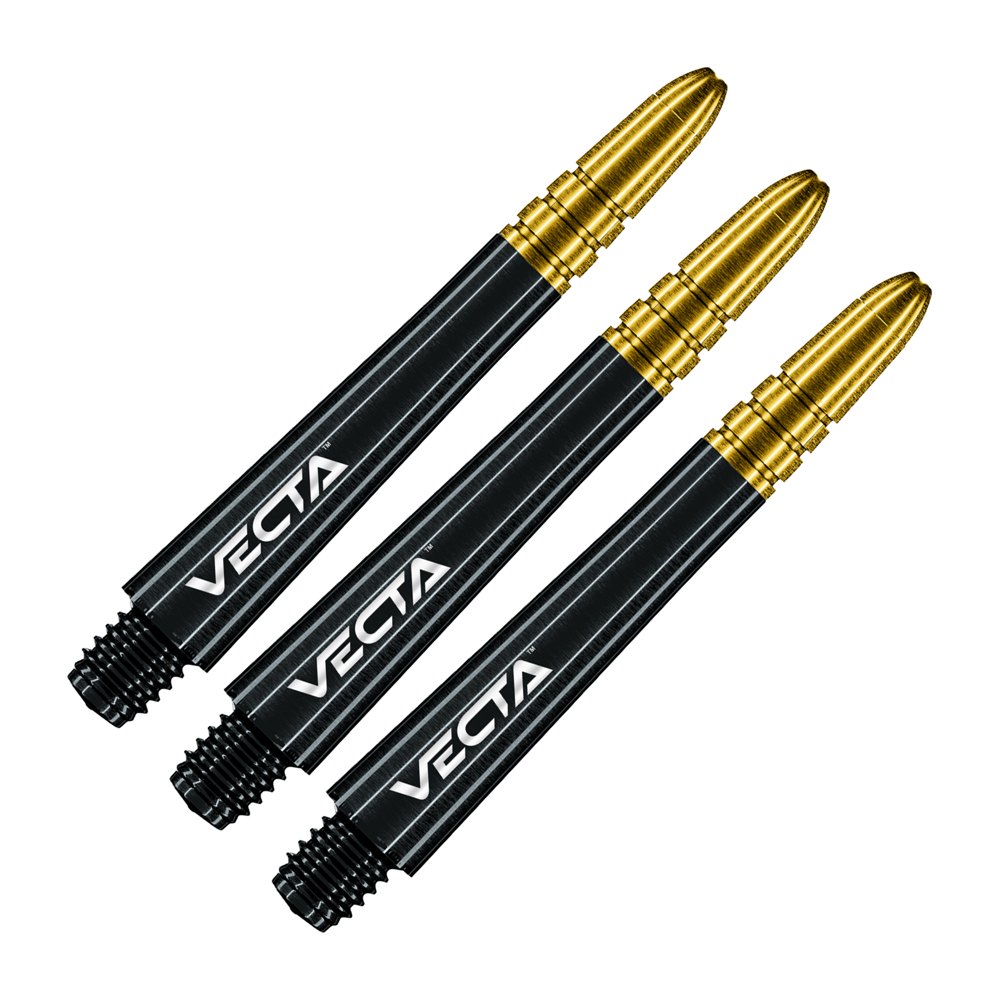 Winmau Vecta - Polycarbonate / Aluminium Dart Shafts Medium (40mm) / Black Gold Top Shafts