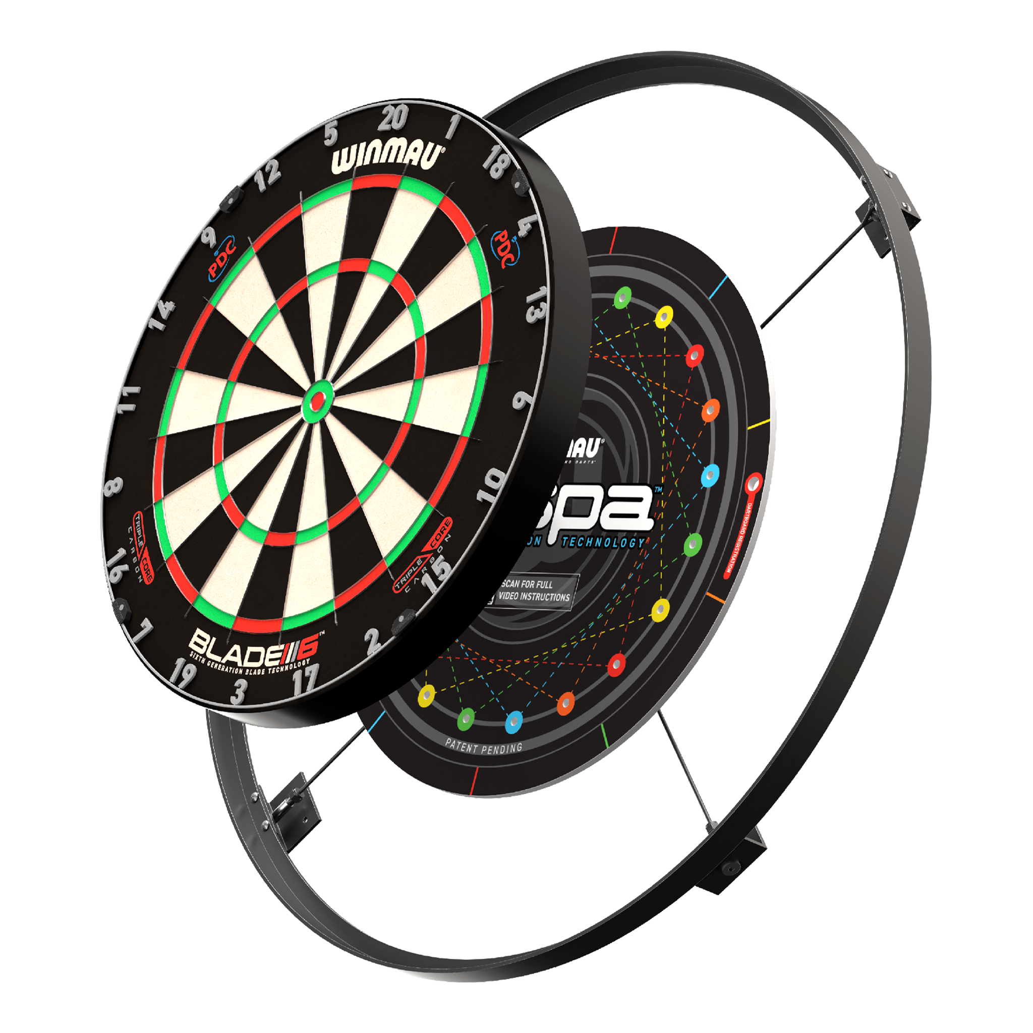 Winmau Wispa Sound Reduction System & Dartboard Light Bundle Boards