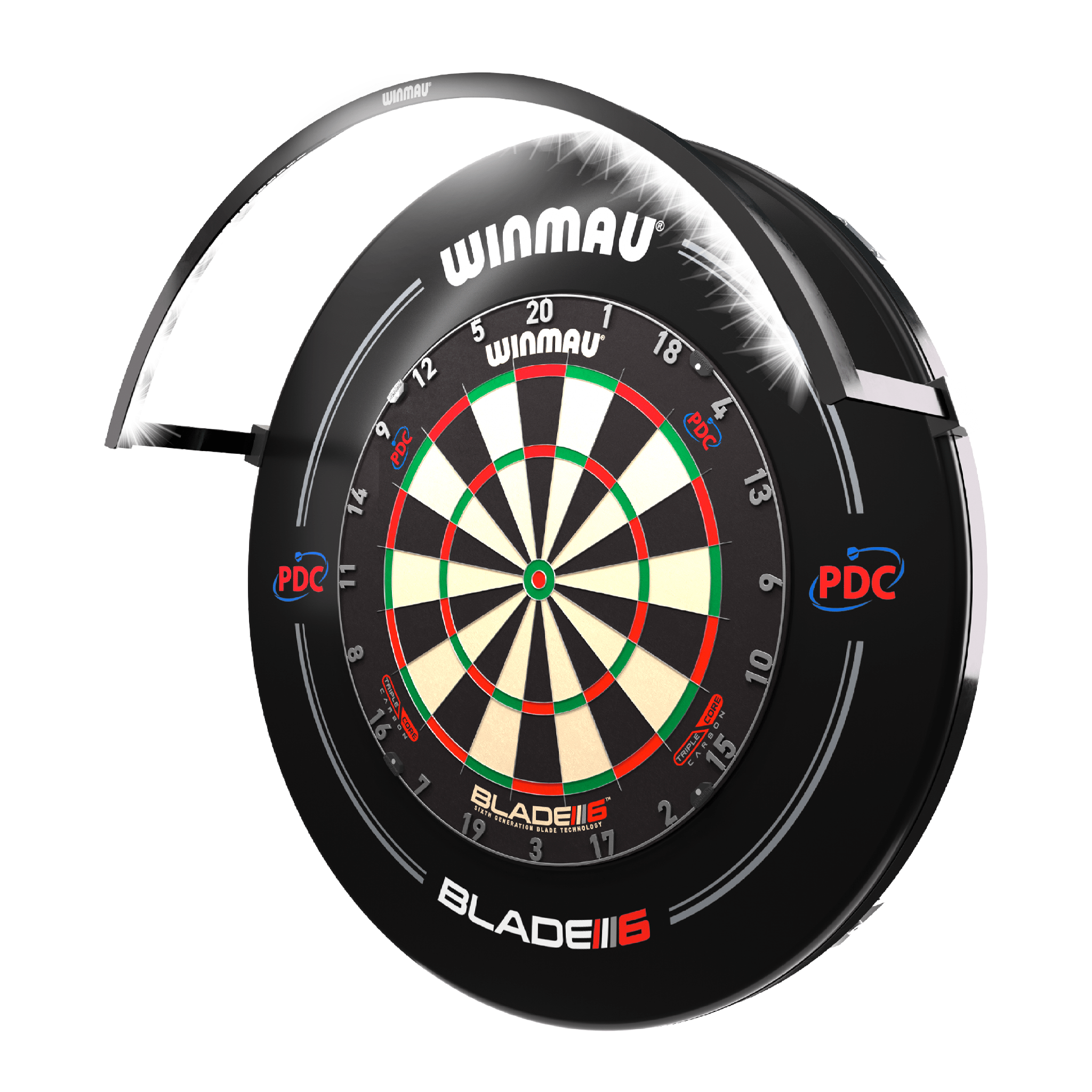 Winmau Wispa Sound Reduction System & Dartboard Light Bundle Boards
