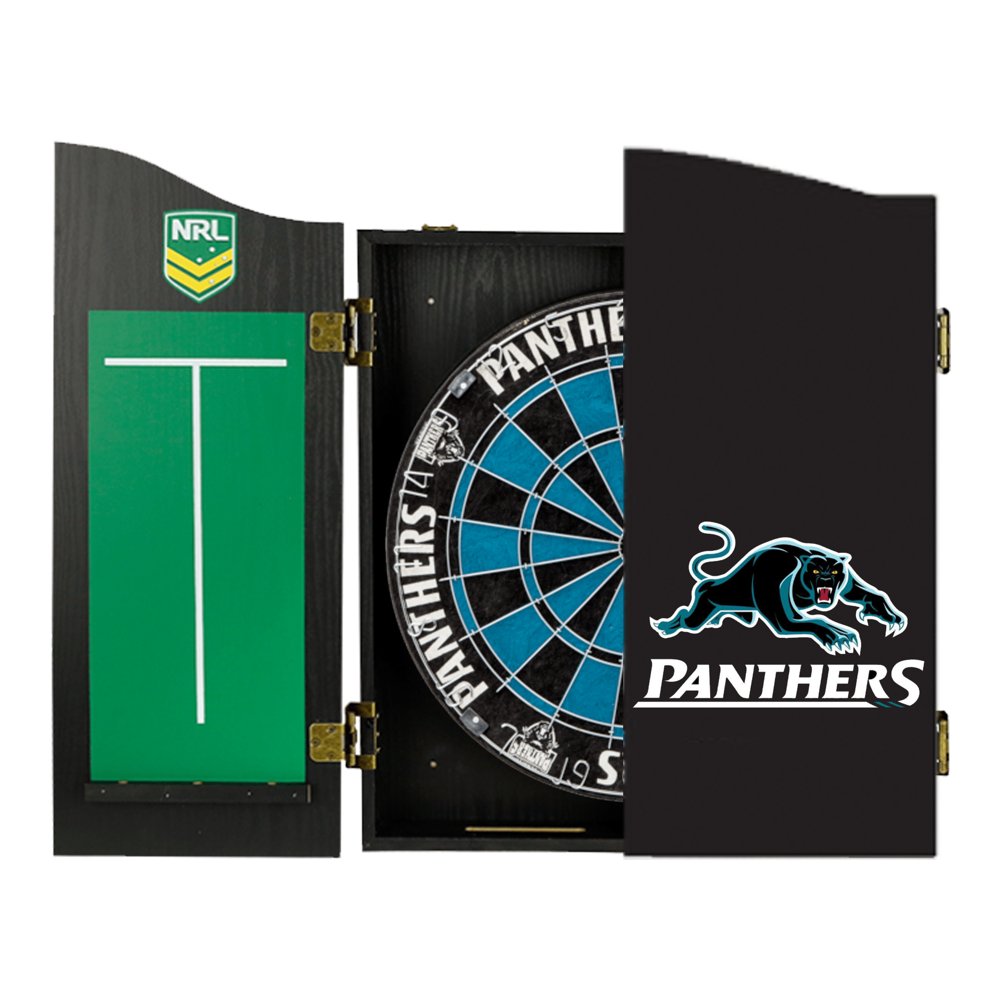 AFL Official NRL Dartboard, Cabinet & Darts - Complete Darts Set Boards