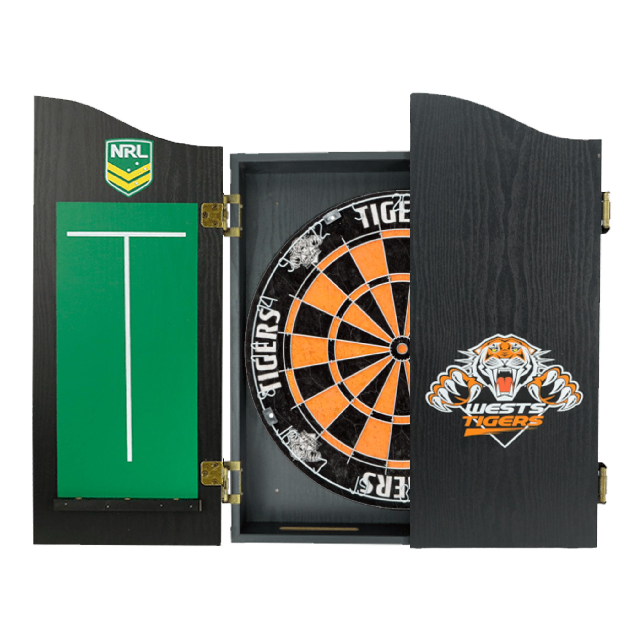 AFL Official NRL Dartboard, Cabinet & Darts - Complete Darts Set Boards