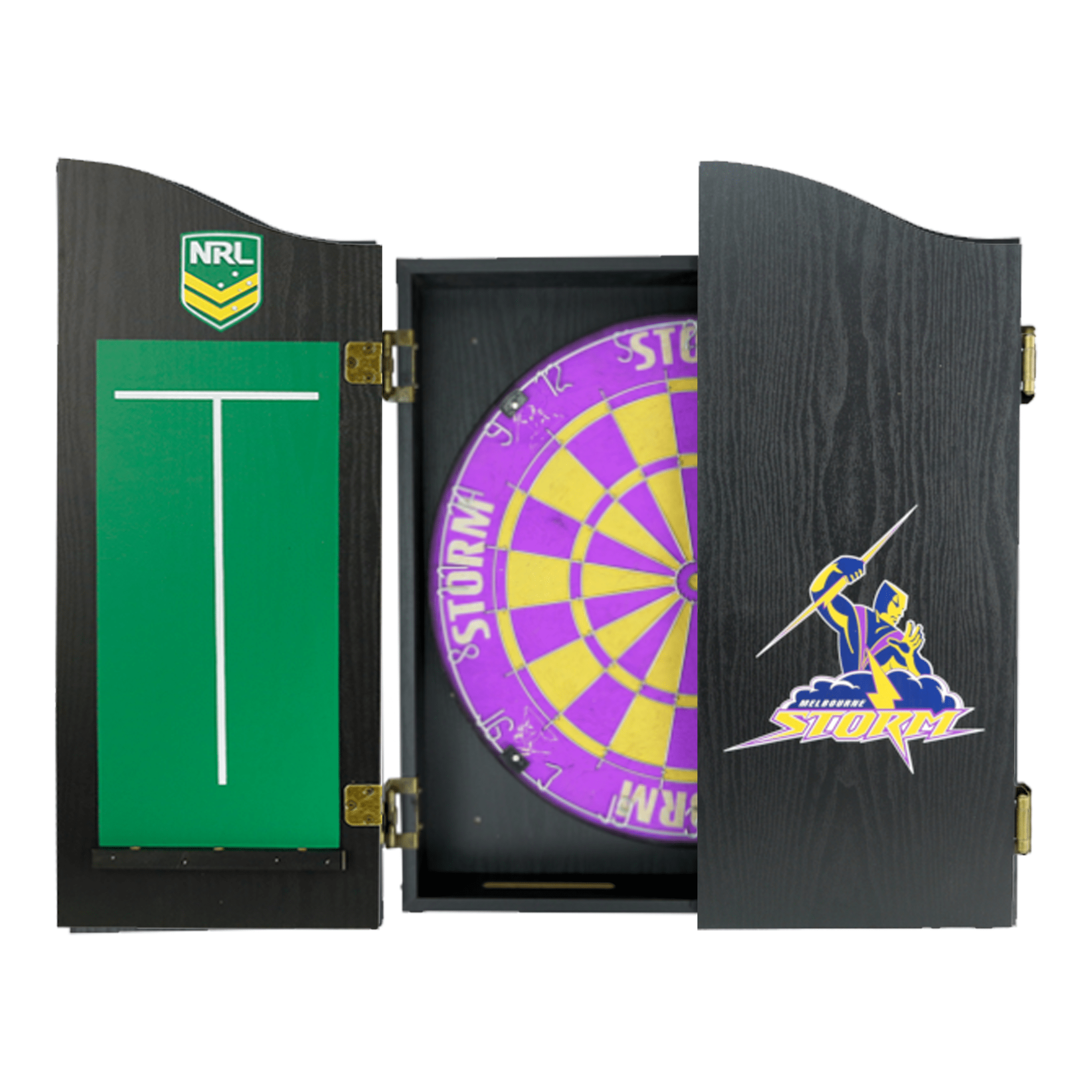 AFL Official NRL Dartboard, Cabinet & Darts - Complete Darts Set Boards