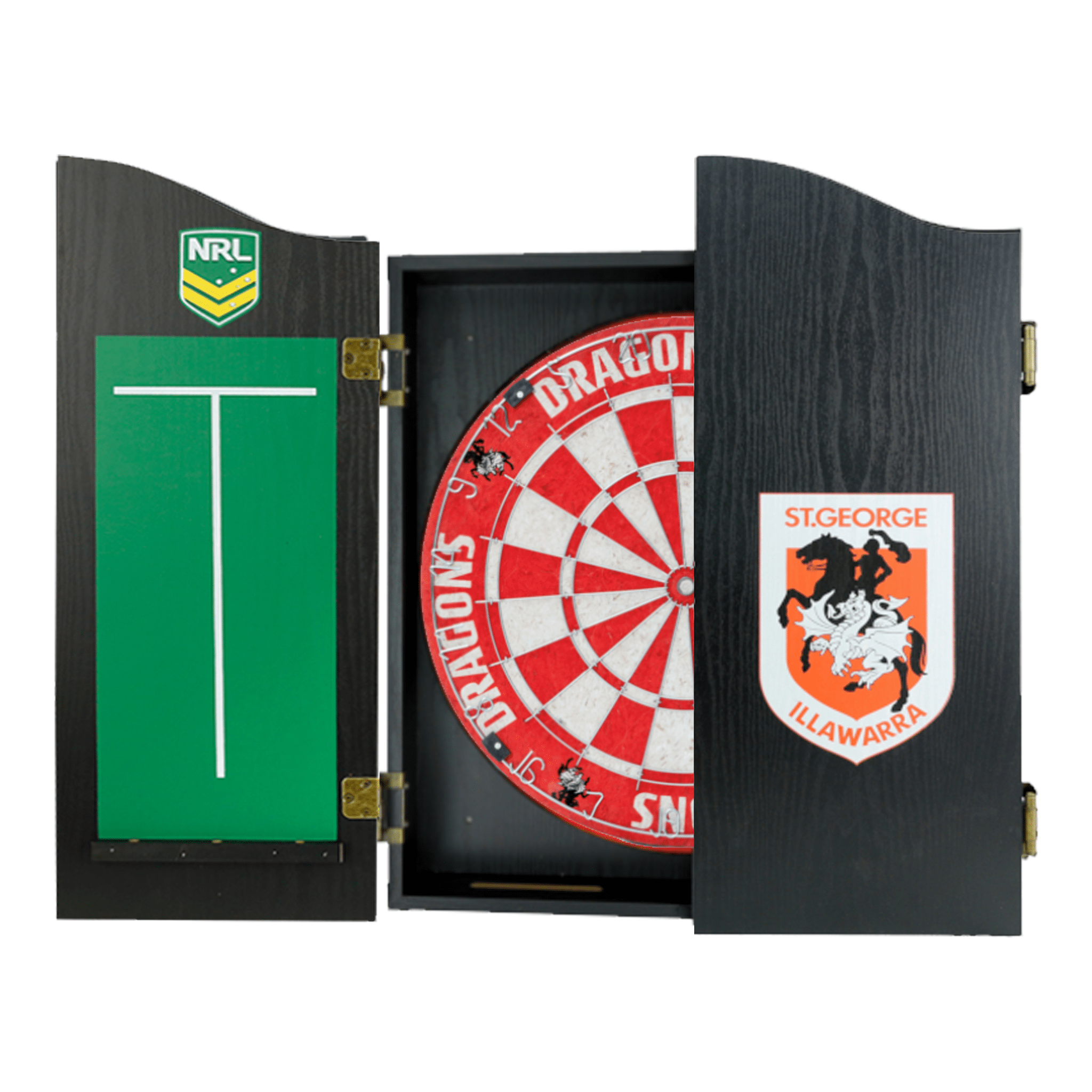 AFL Official NRL Dartboard, Cabinet & Darts - Complete Darts Set Boards