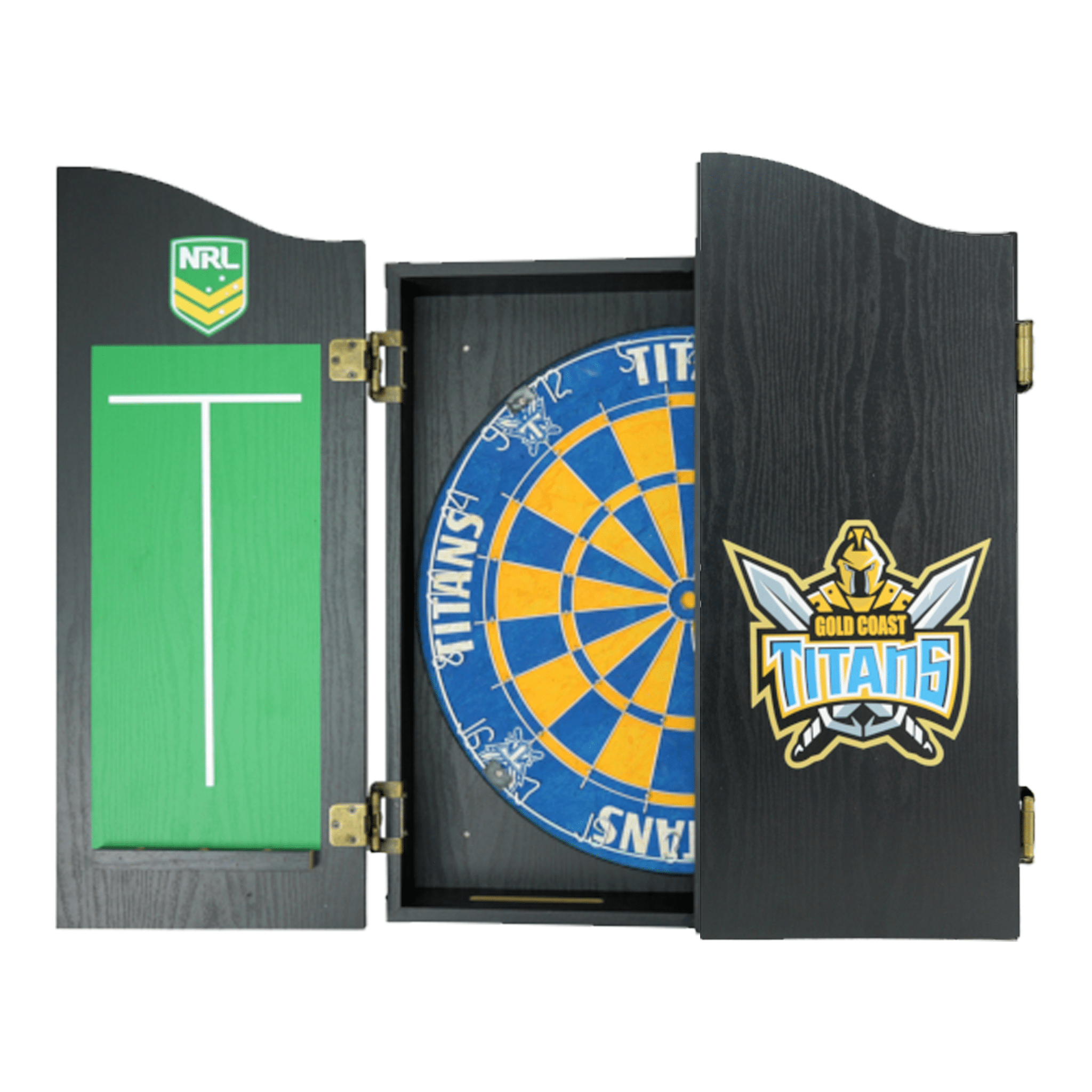 AFL Official NRL Dartboard, Cabinet & Darts - Complete Darts Set Boards