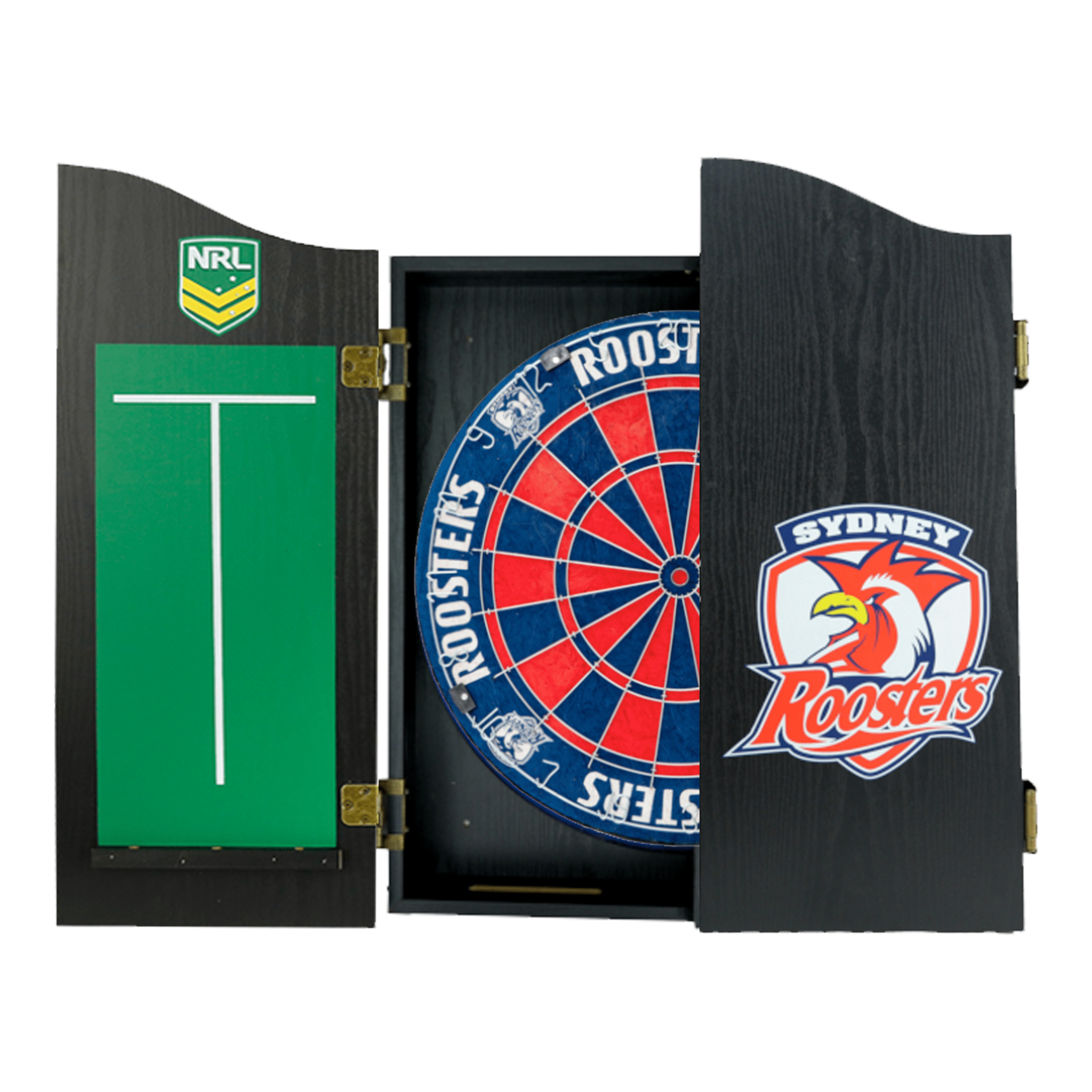 AFL Official NRL Dartboard, Cabinet & Darts - Complete Darts Set Boards