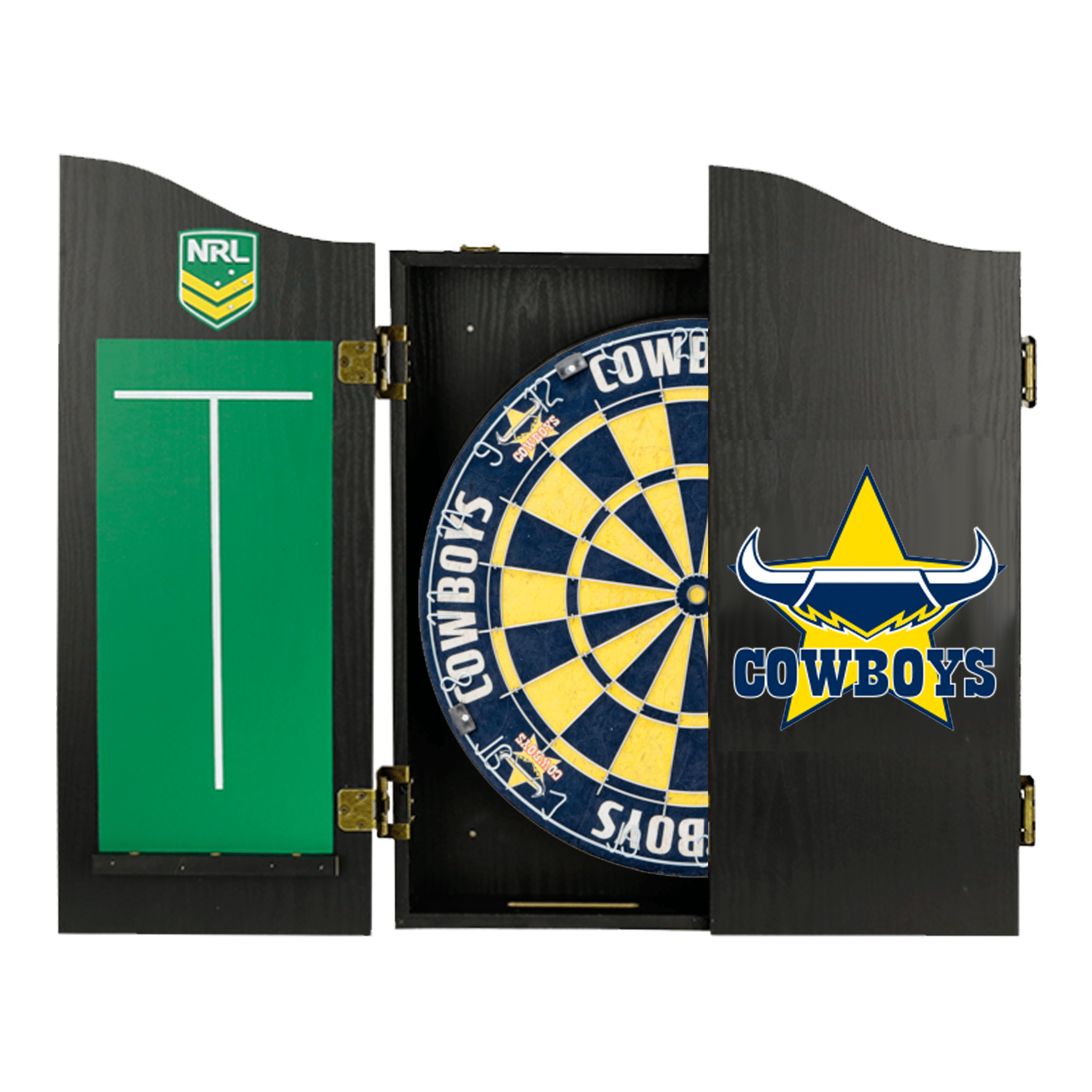 AFL Official NRL Dartboard, Cabinet & Darts - Complete Darts Set Boards