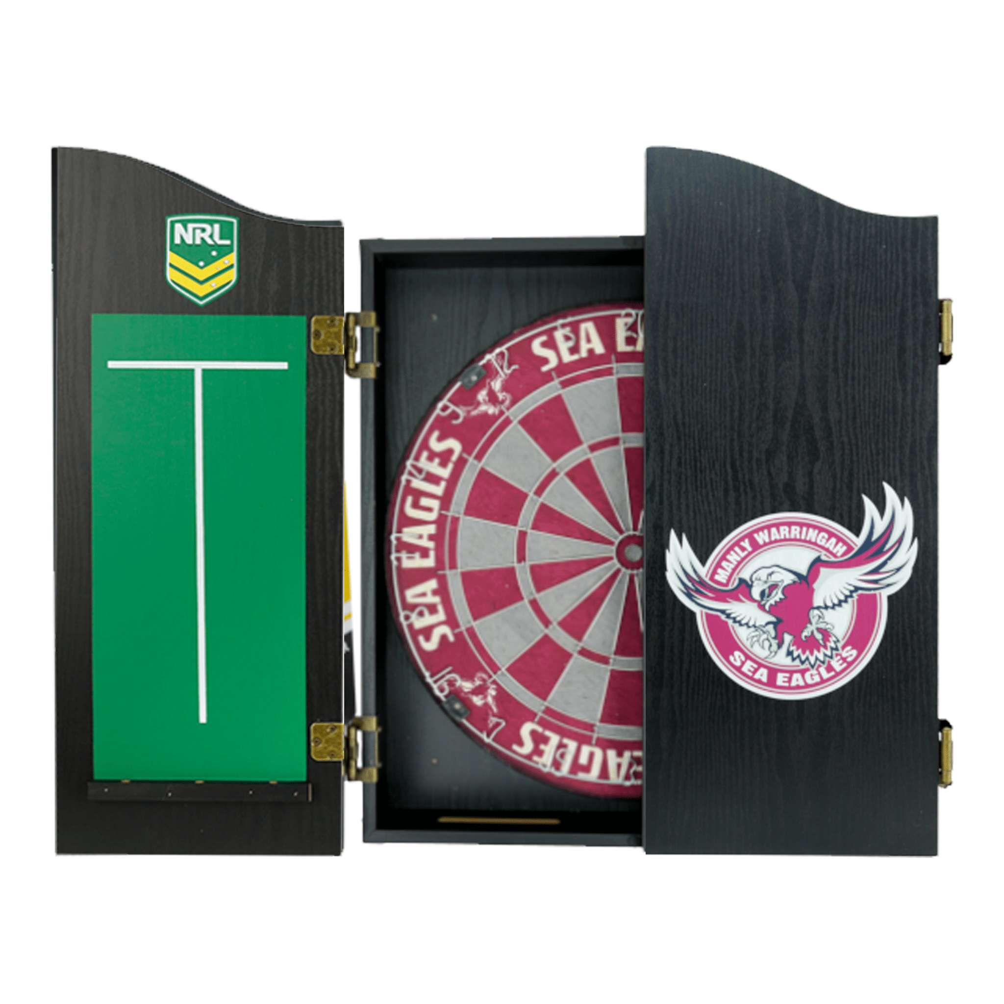 AFL Official NRL Dartboard, Cabinet & Darts - Complete Darts Set Boards