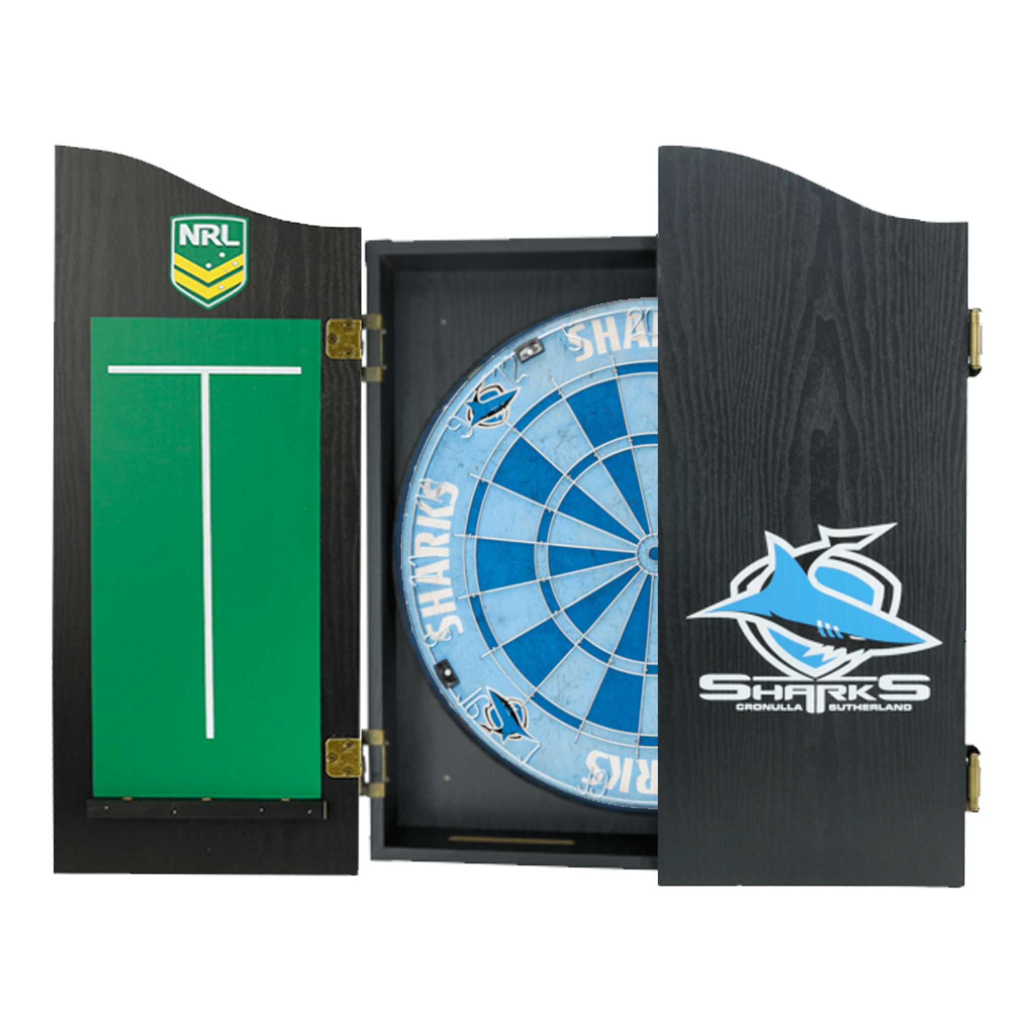 AFL Official NRL Dartboard, Cabinet & Darts - Complete Darts Set Boards