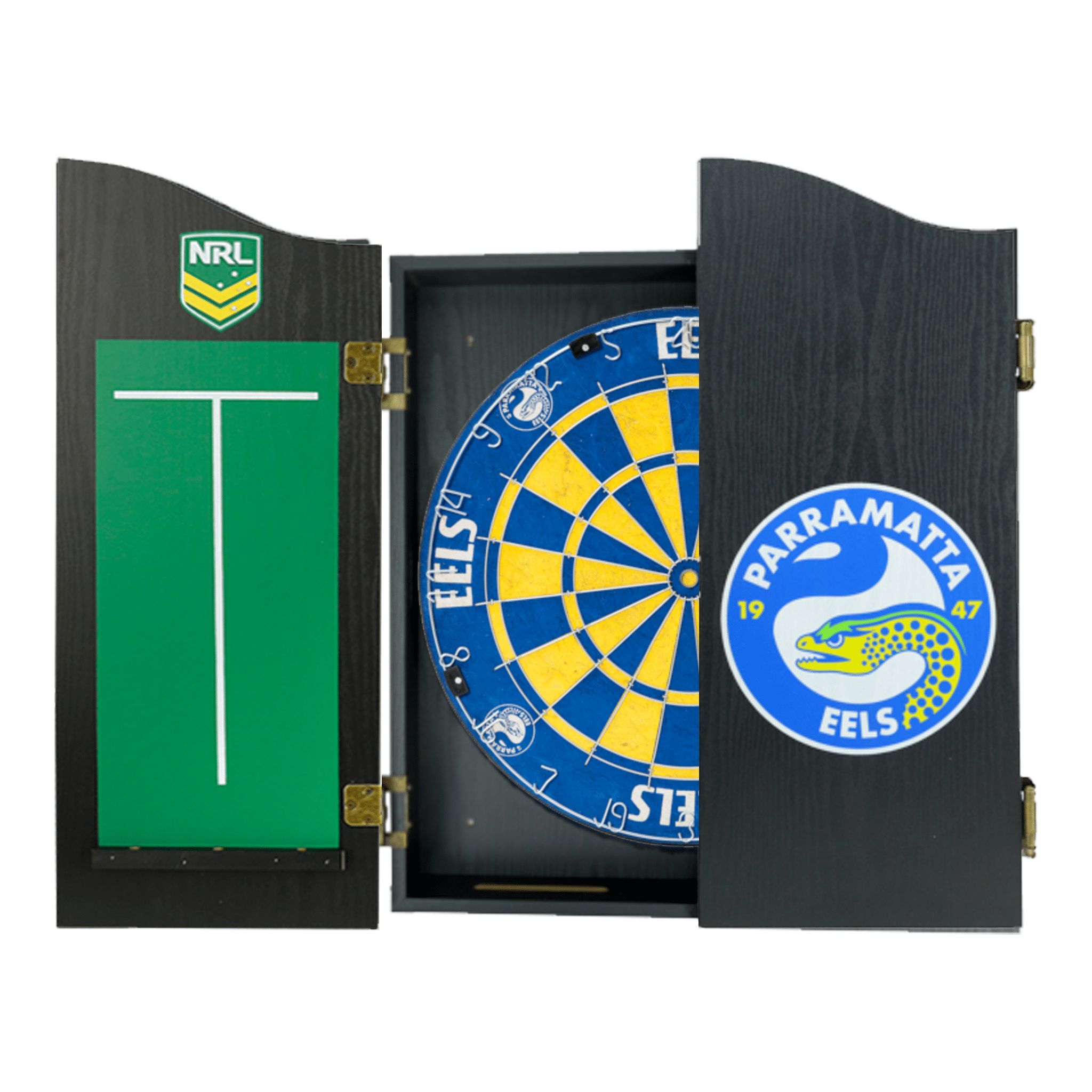 AFL Official NRL Dartboard, Cabinet & Darts - Complete Darts Set Boards