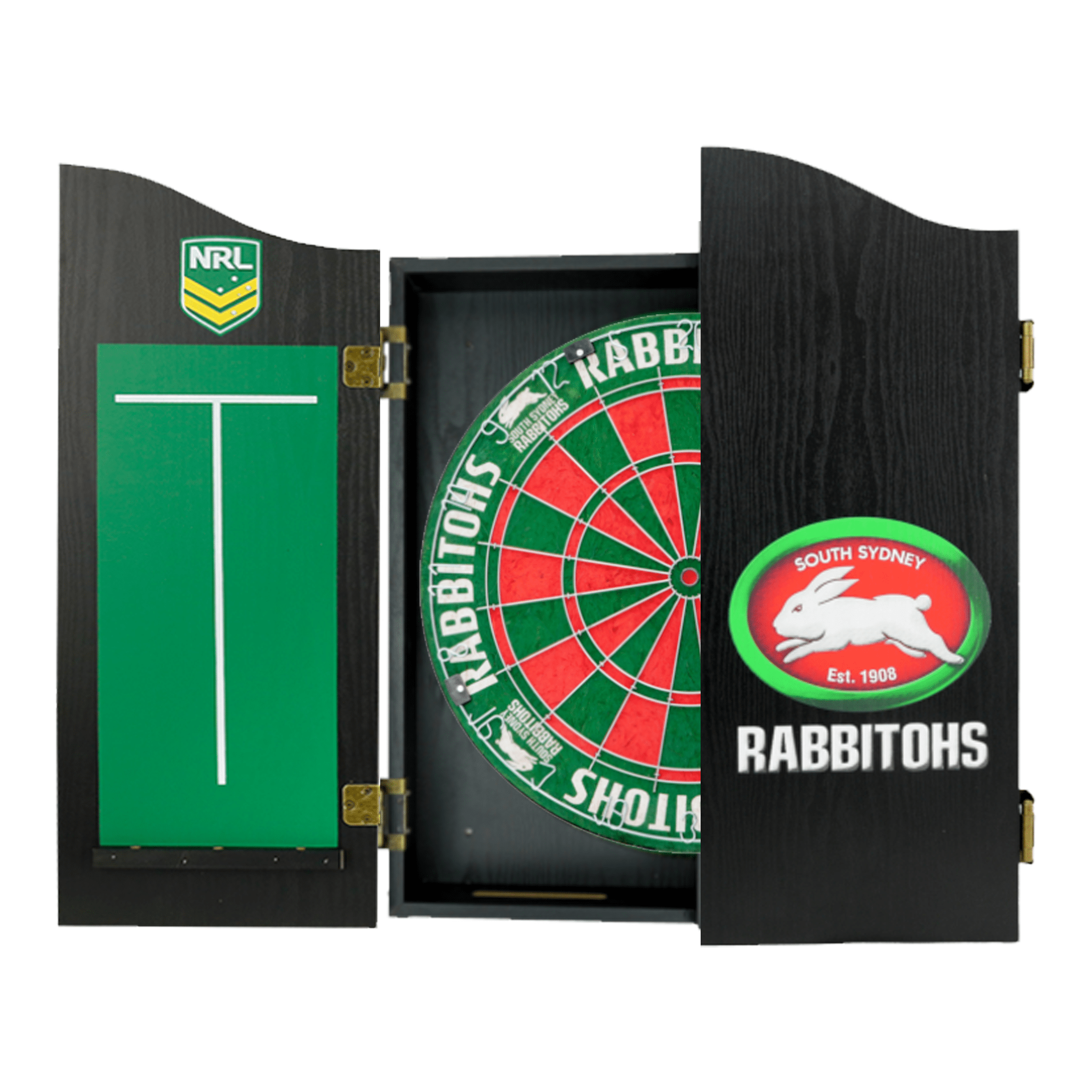 AFL Official NRL Dartboard, Cabinet & Darts - Complete Darts Set Boards