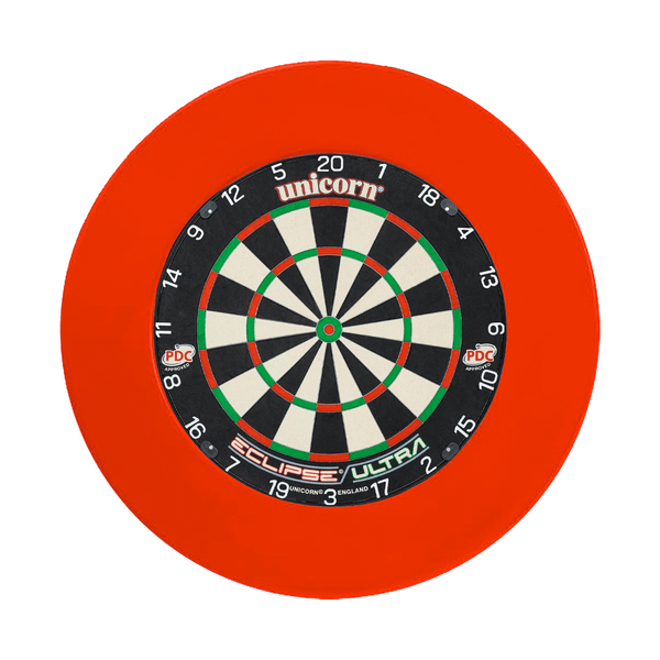 Darts Online Unicorn Eclipse Dartboard & 'Official PDC' Surround Bundle Ultra / Red Boards