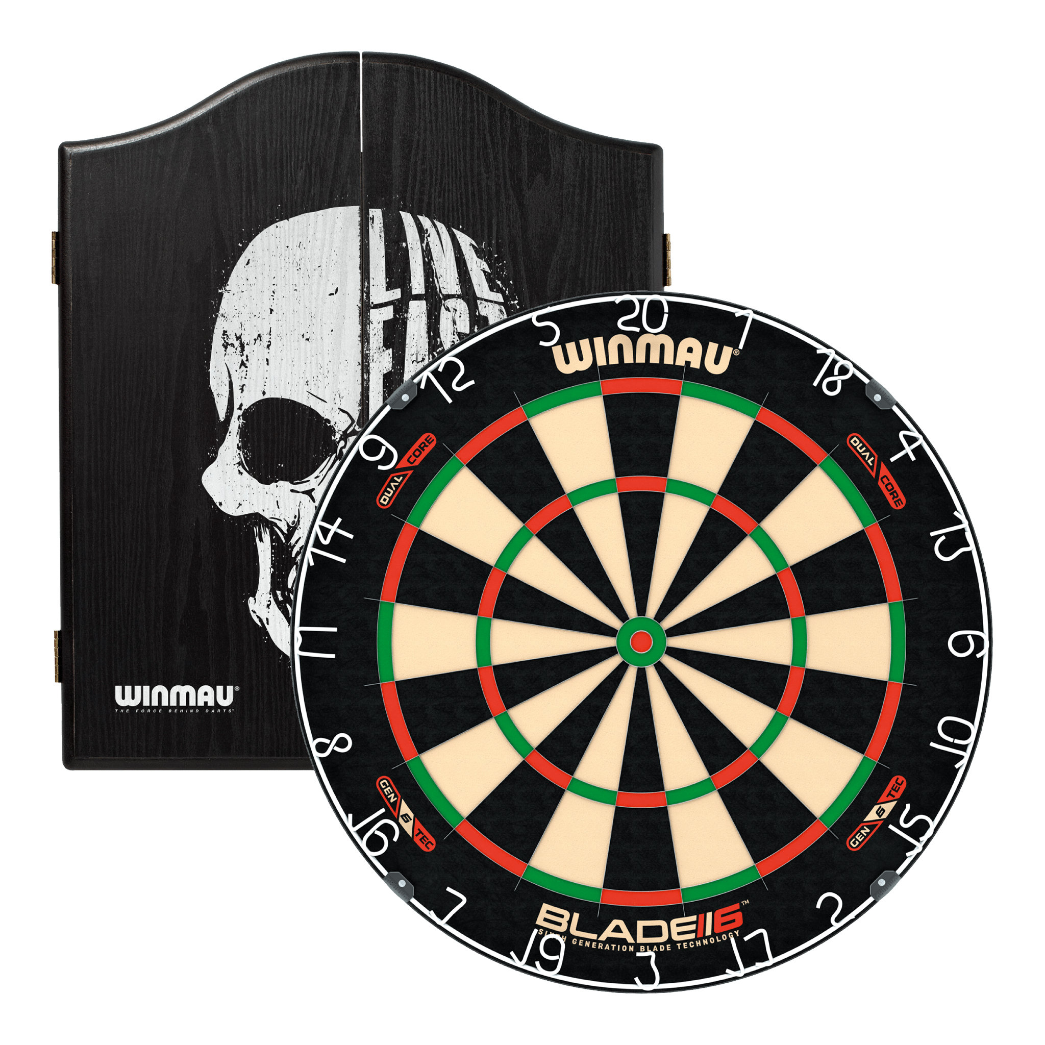 Darts Online Winmau Blade 6 & Cabinet Bundle Blade 6 Dual Core / Live Fast Skull Boards