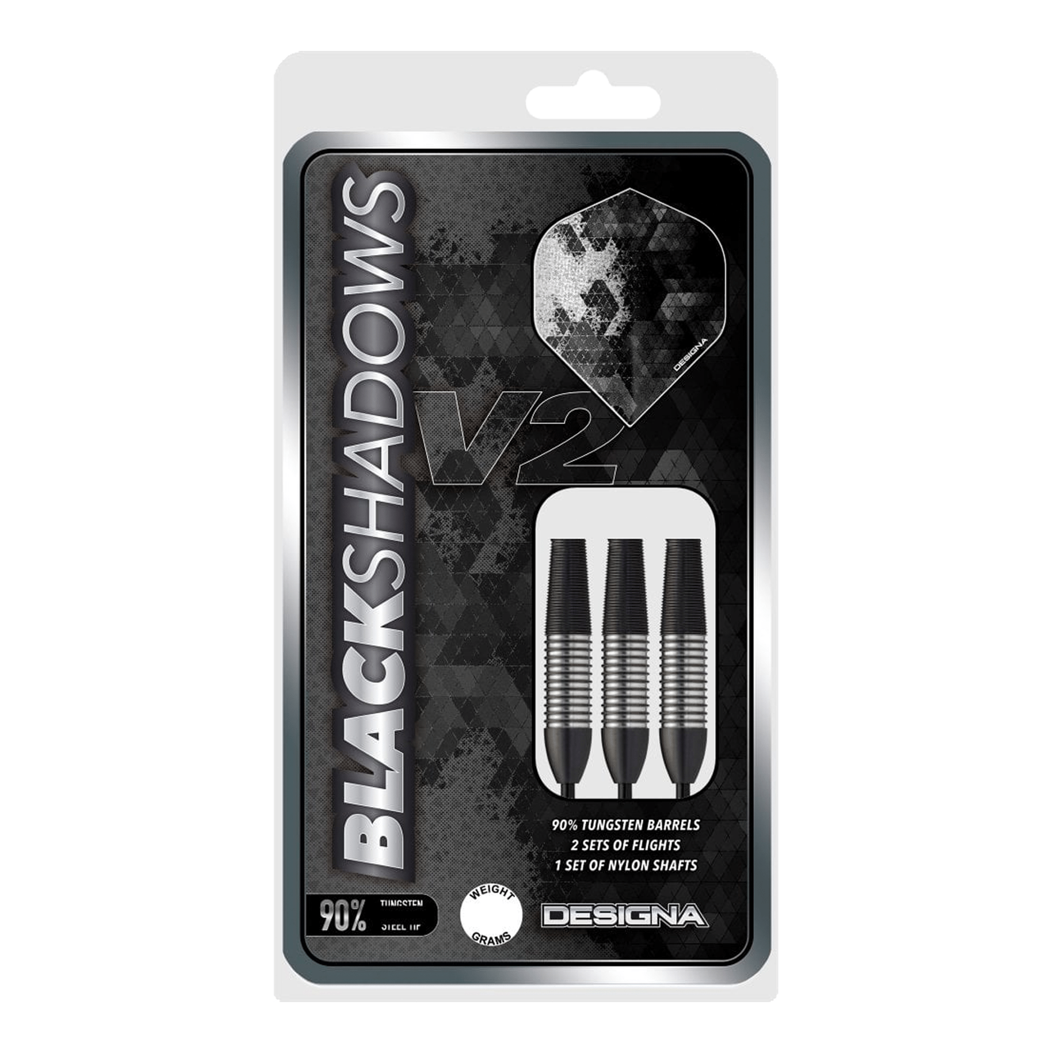 Designa Black Shadow V2 M2 - 90% Tungsten Steel Tip Darts Darts