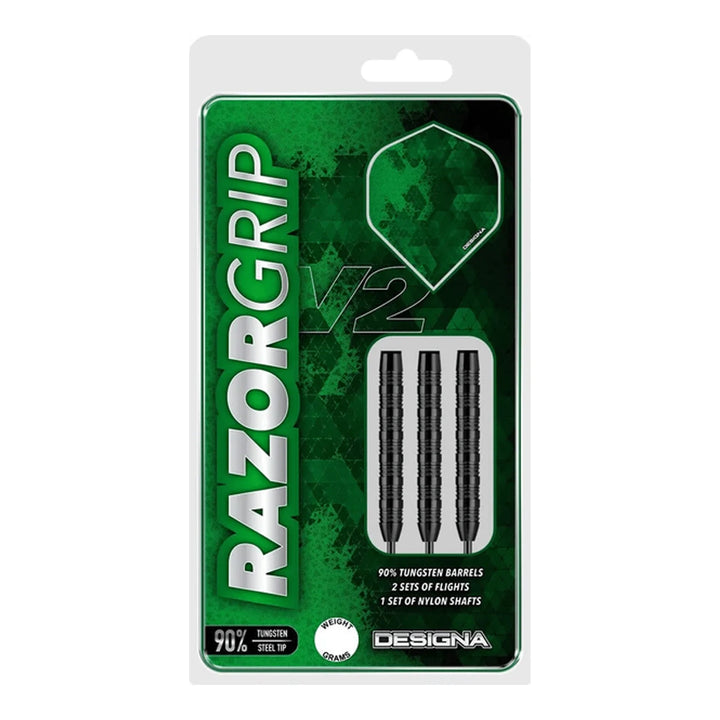 Designa Razor Grip V2 M2 Black - 90% Tungsten Steel Tip Darts Darts