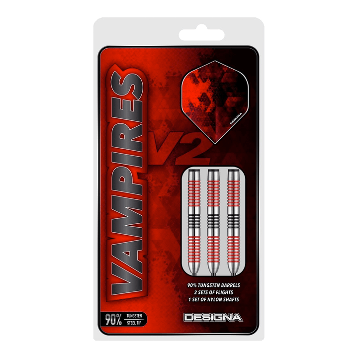 Designa Vampires V2 M2 Steel Tip Darts - 90% Tungsten - 21 Grams Darts