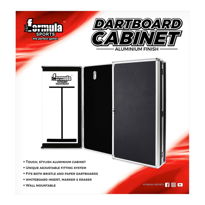 Formula Sports Aluminium - Dartboard Cabinet Black Boards