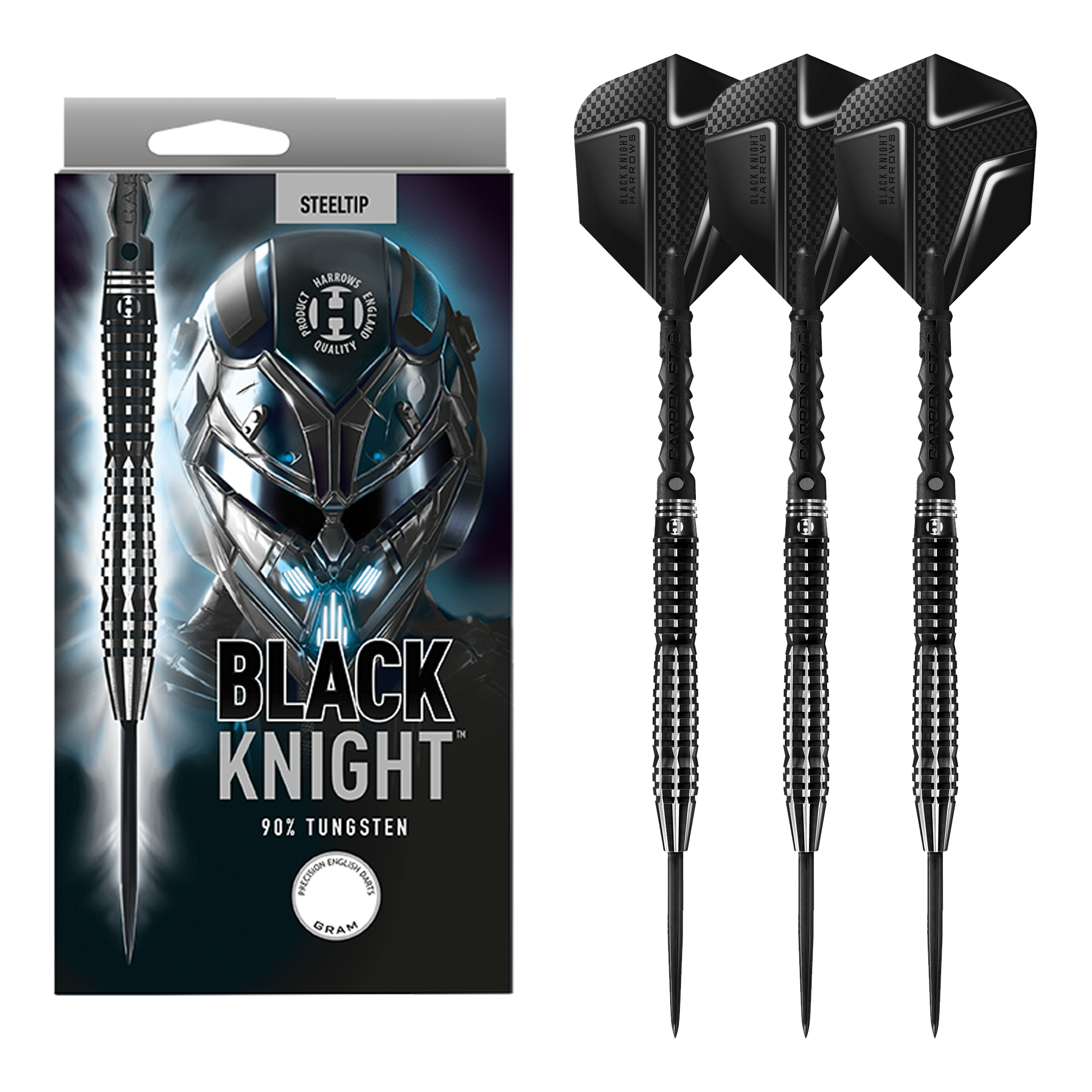 Harrows Black Knight - 90% Tungsten Steel Tip Darts 21 Grams Darts