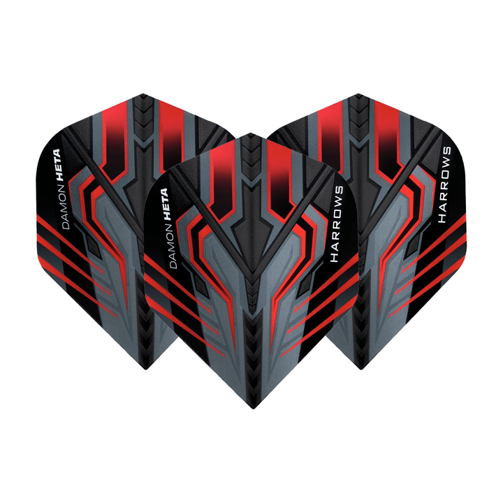 Harrows Damon Heta Prime Standard Dart Flights Red/Black Flights