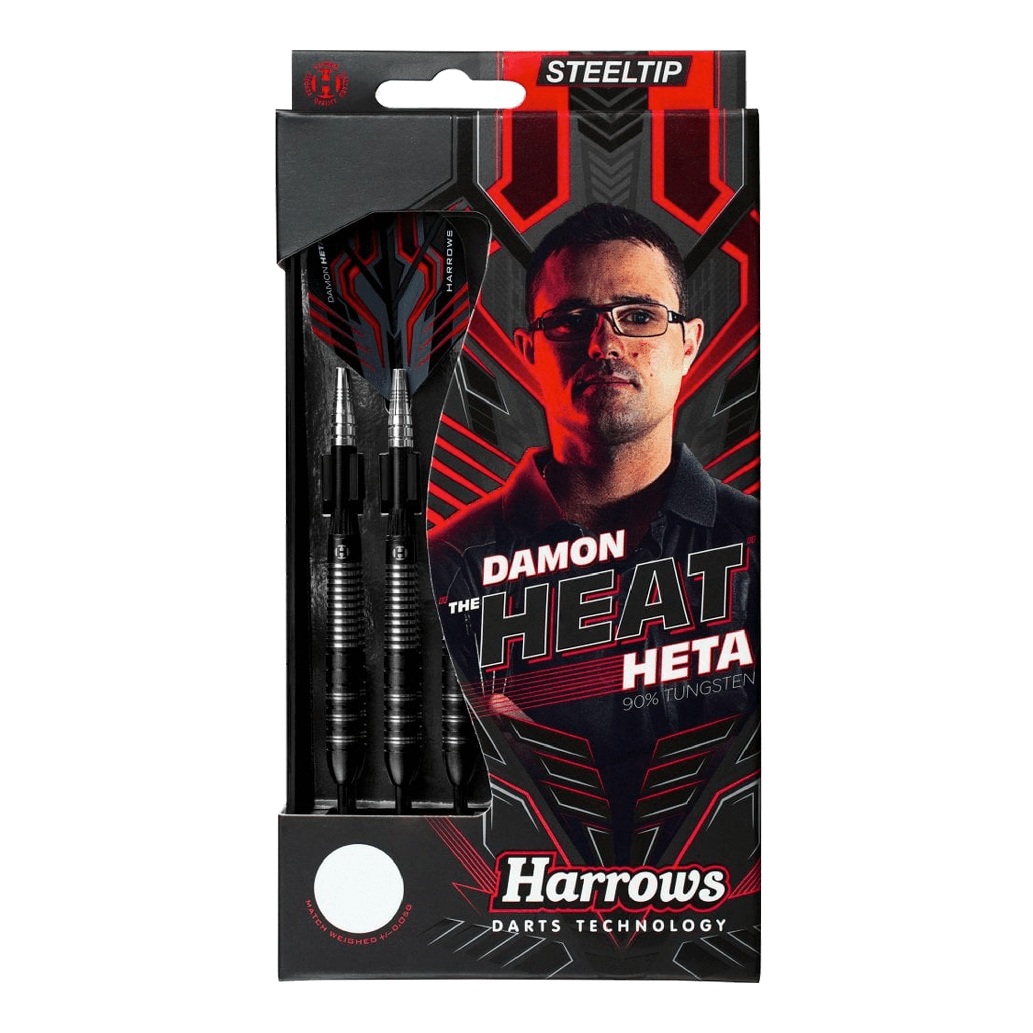 Harrows Damon Heta Steel Tip Darts - 90% Tungsten - 21 Grams Darts