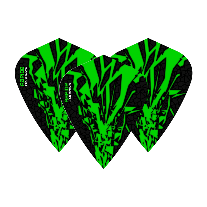 Harrows Rapide X - Dart Flights Kite / Green Flights