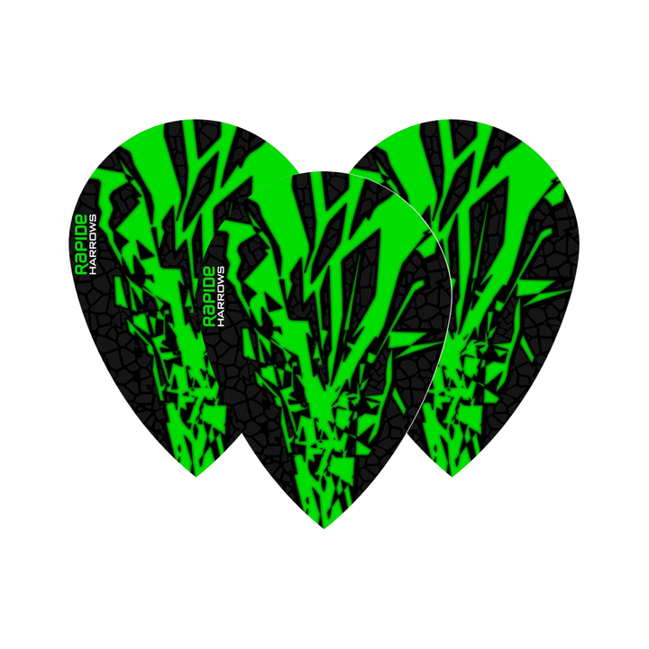 Harrows Rapide X - Dart Flights Pear / Green Flights