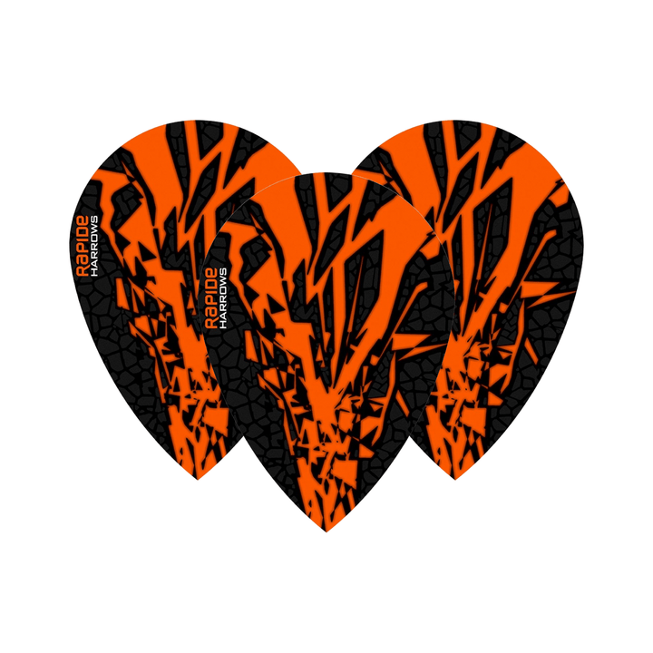 Harrows Rapide X - Dart Flights Pear / Orange Flights