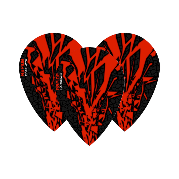 Harrows Rapide X - Dart Flights Pear / Red Flights