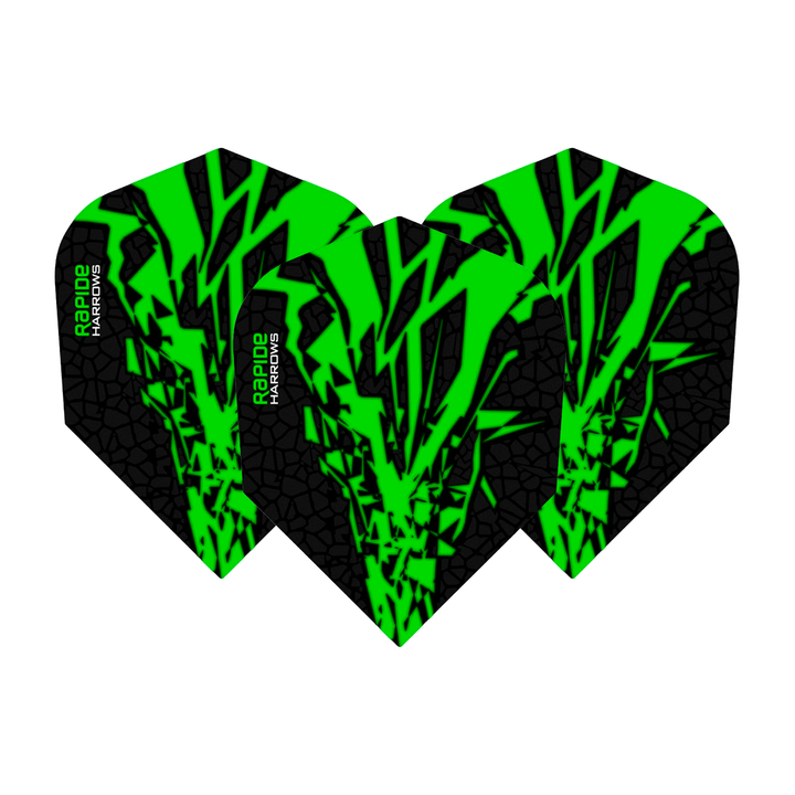 Harrows Rapide X Standard Dart Flights Green Flights
