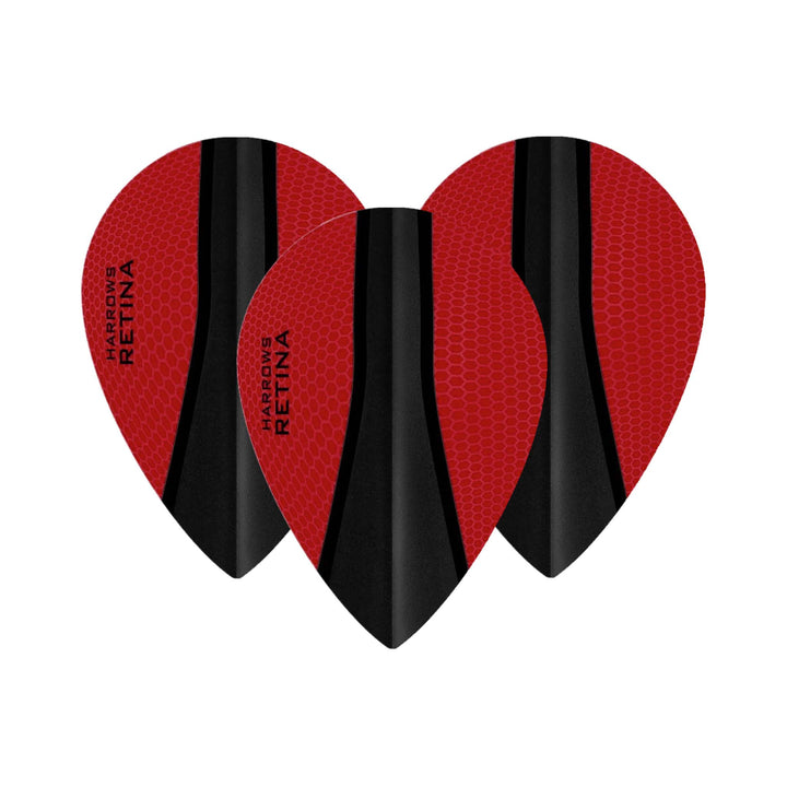Harrows Retina X - Dart Flights Pear / Red Flights
