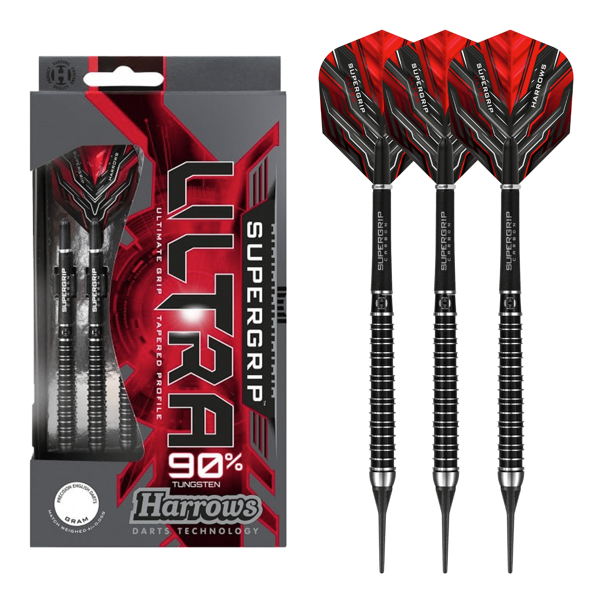 Harrows Supergrip Ultra - 90% Tungsten Soft Tip Darts 21 Grams Darts
