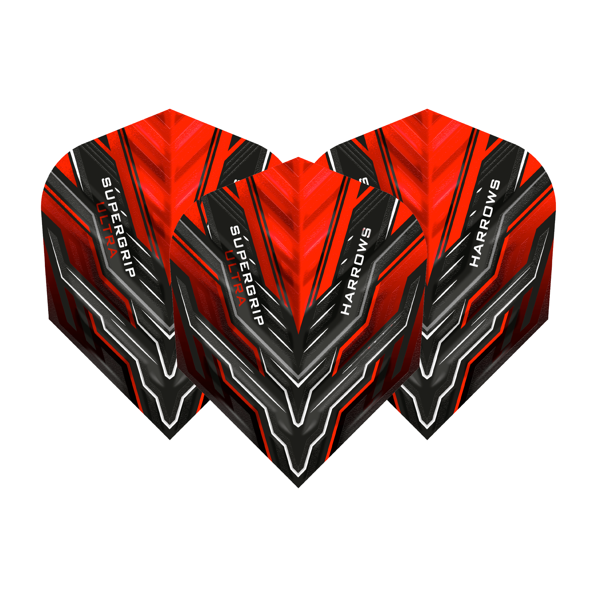 Harrows Supergrip Ultra No.6 Standard Dart Flights Red Flights